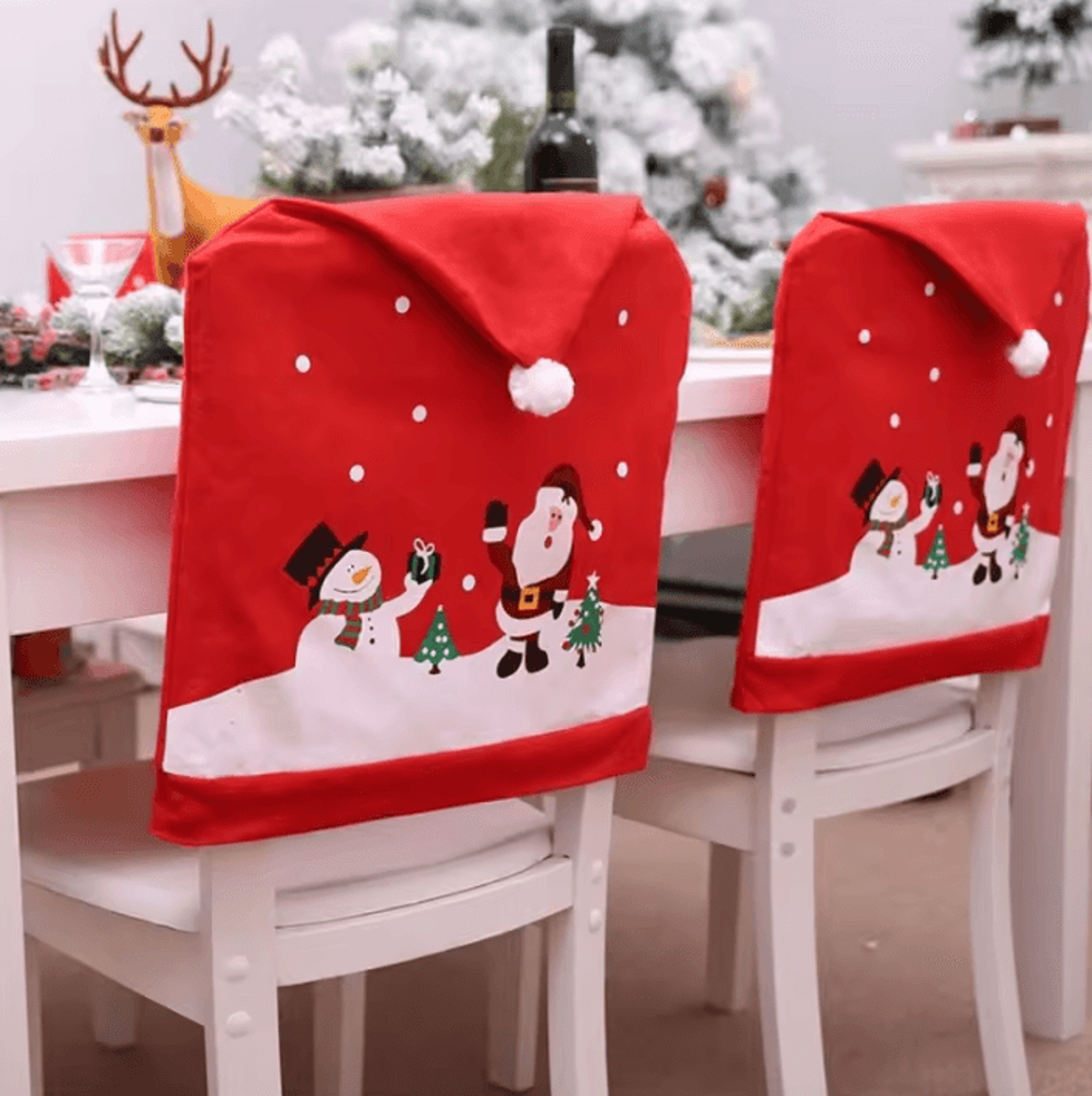 christmas santa chair cover holiday dining chair decoration