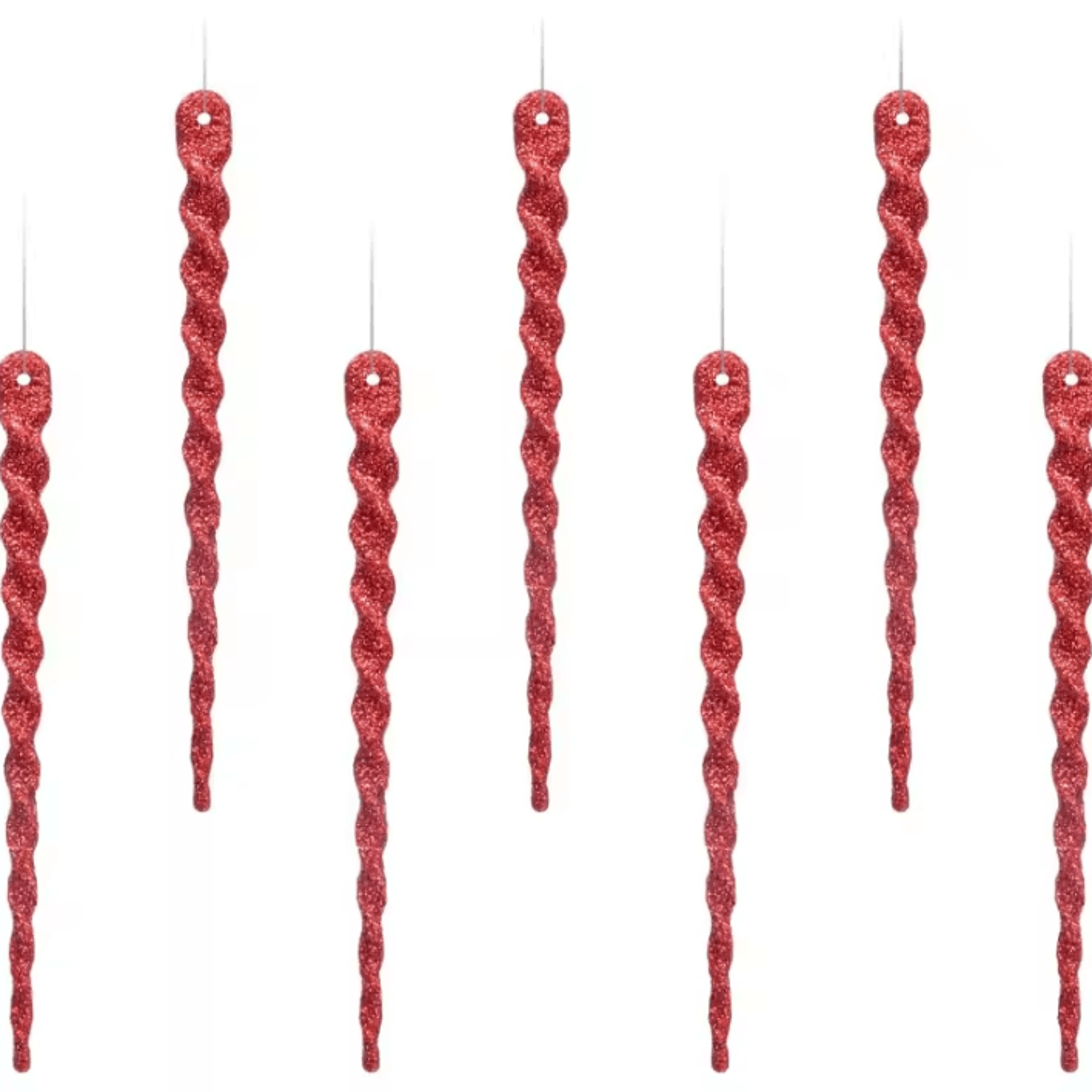 glitter icicle christmas tree ornaments hanging holiday decoration set