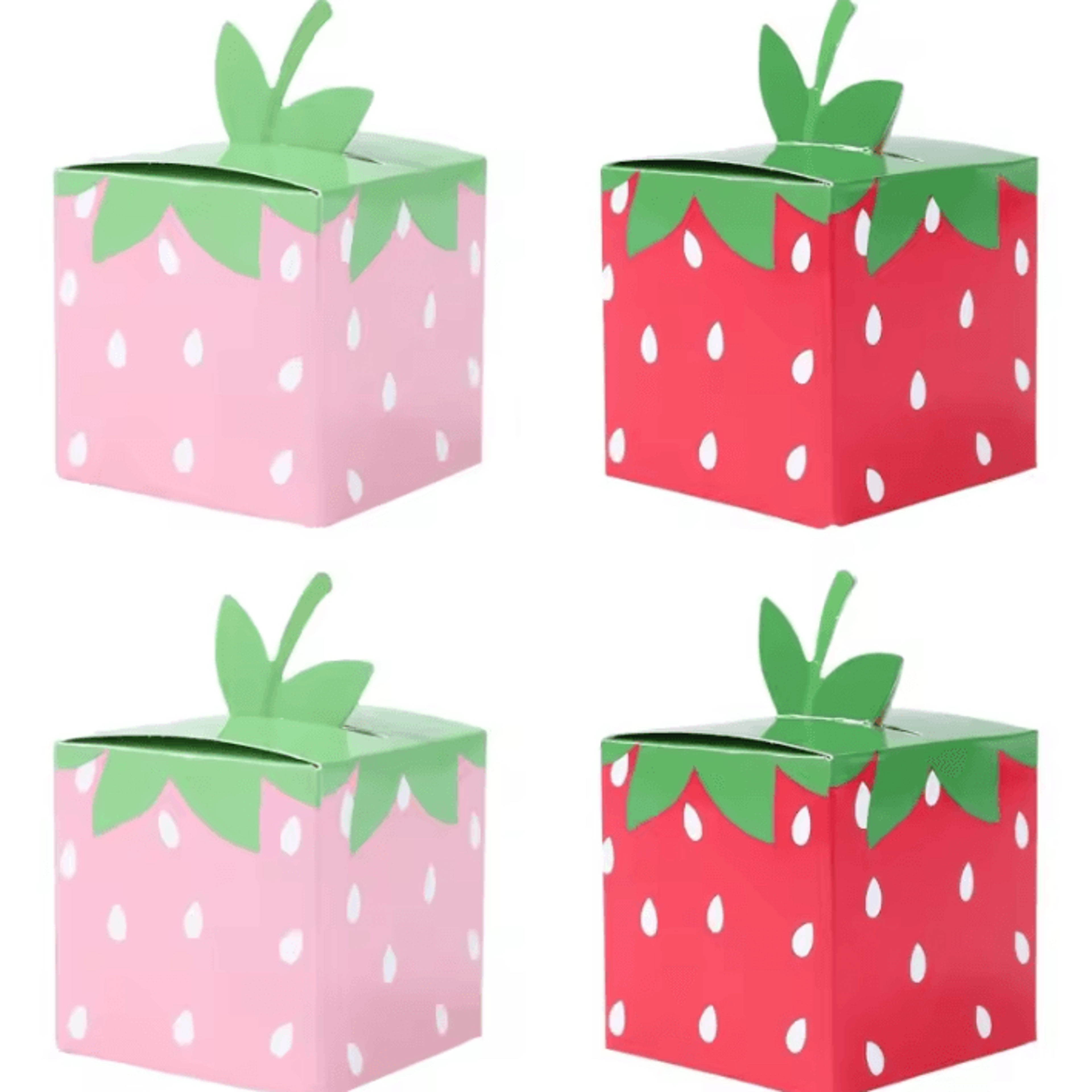strawberry candy gift boxes summer party favor treat boxes