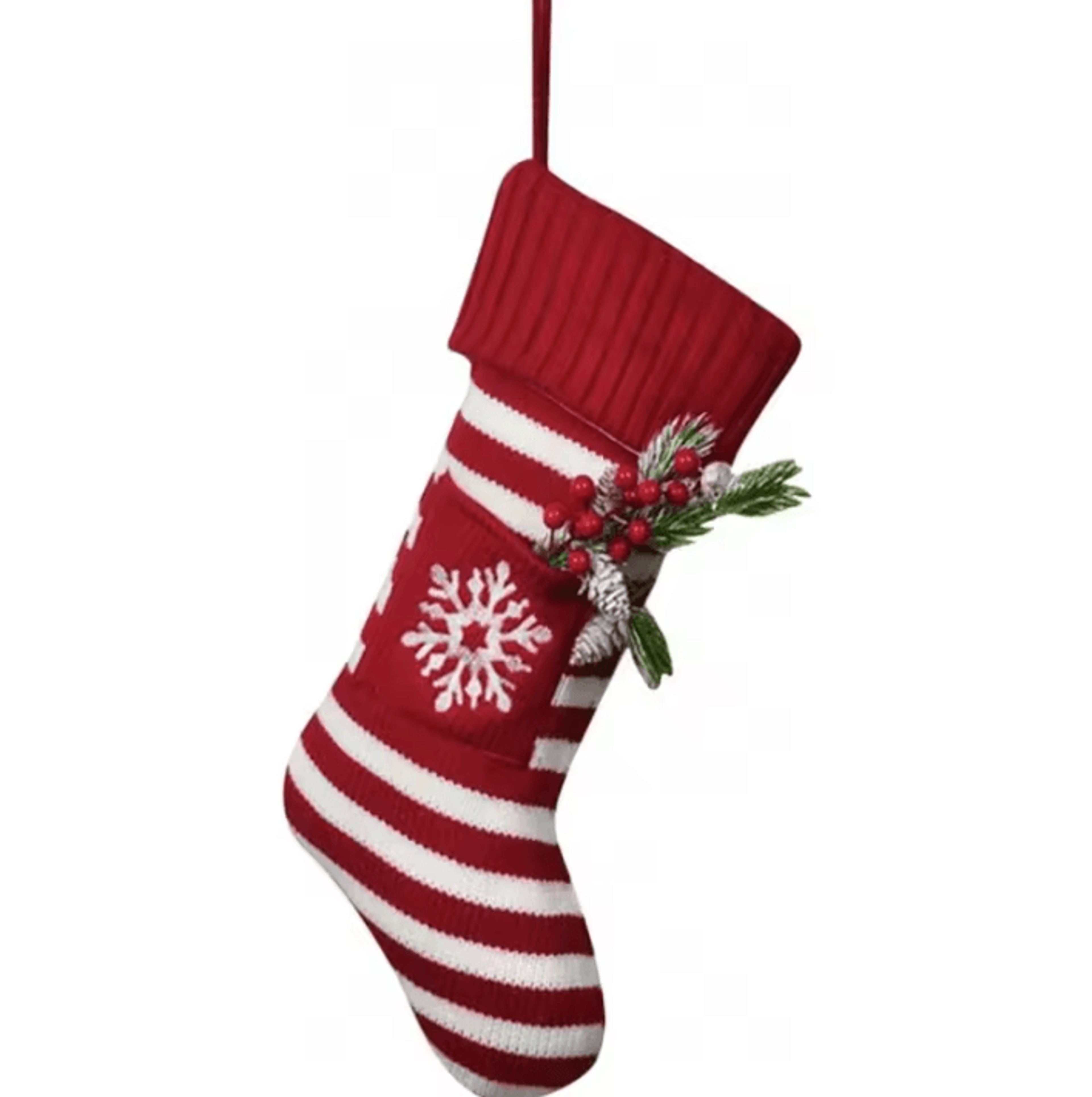 knitted christmas stocking fireplace hanging gift sock decoration