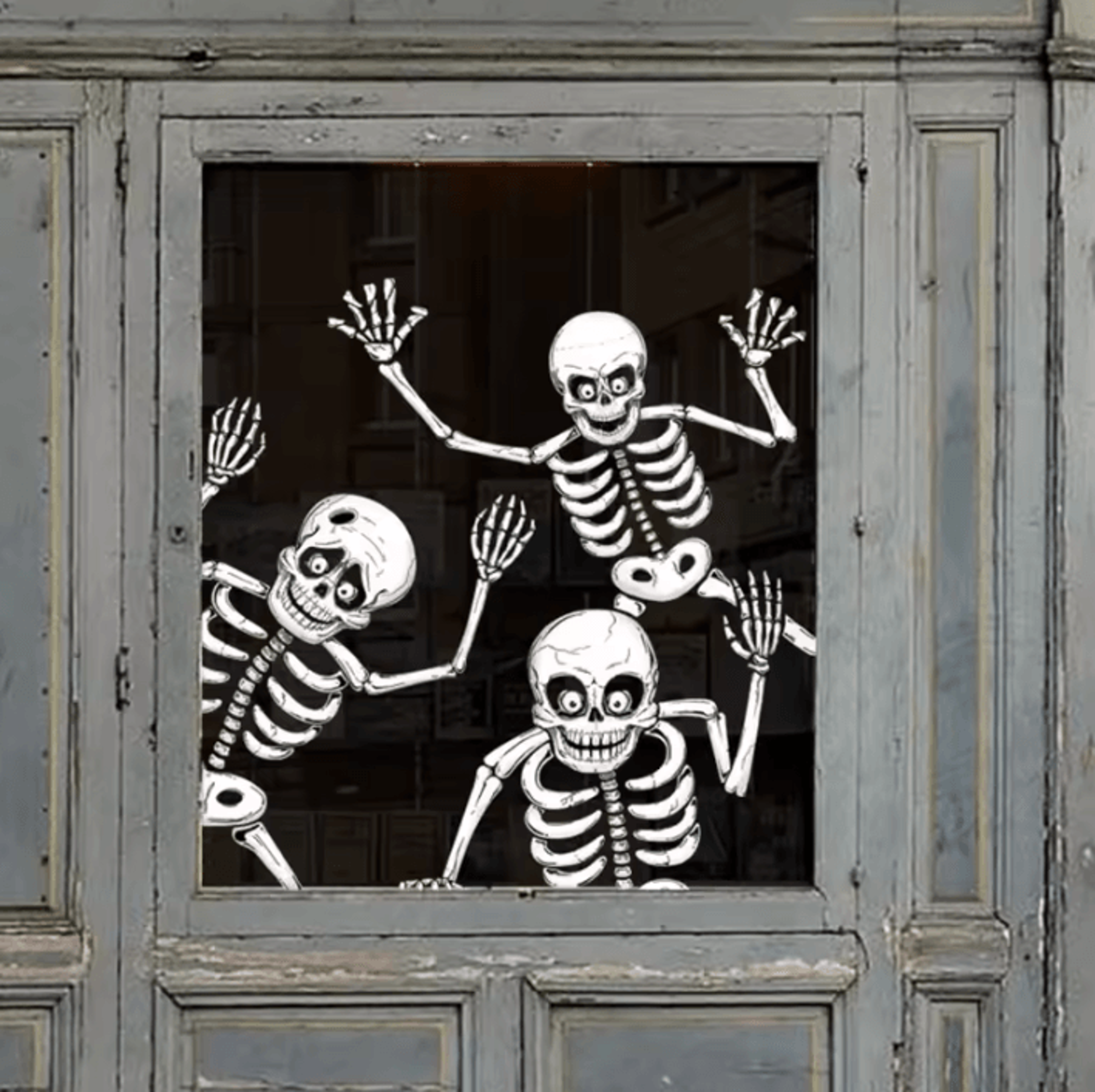 skeleton window clings halloween window decorations set