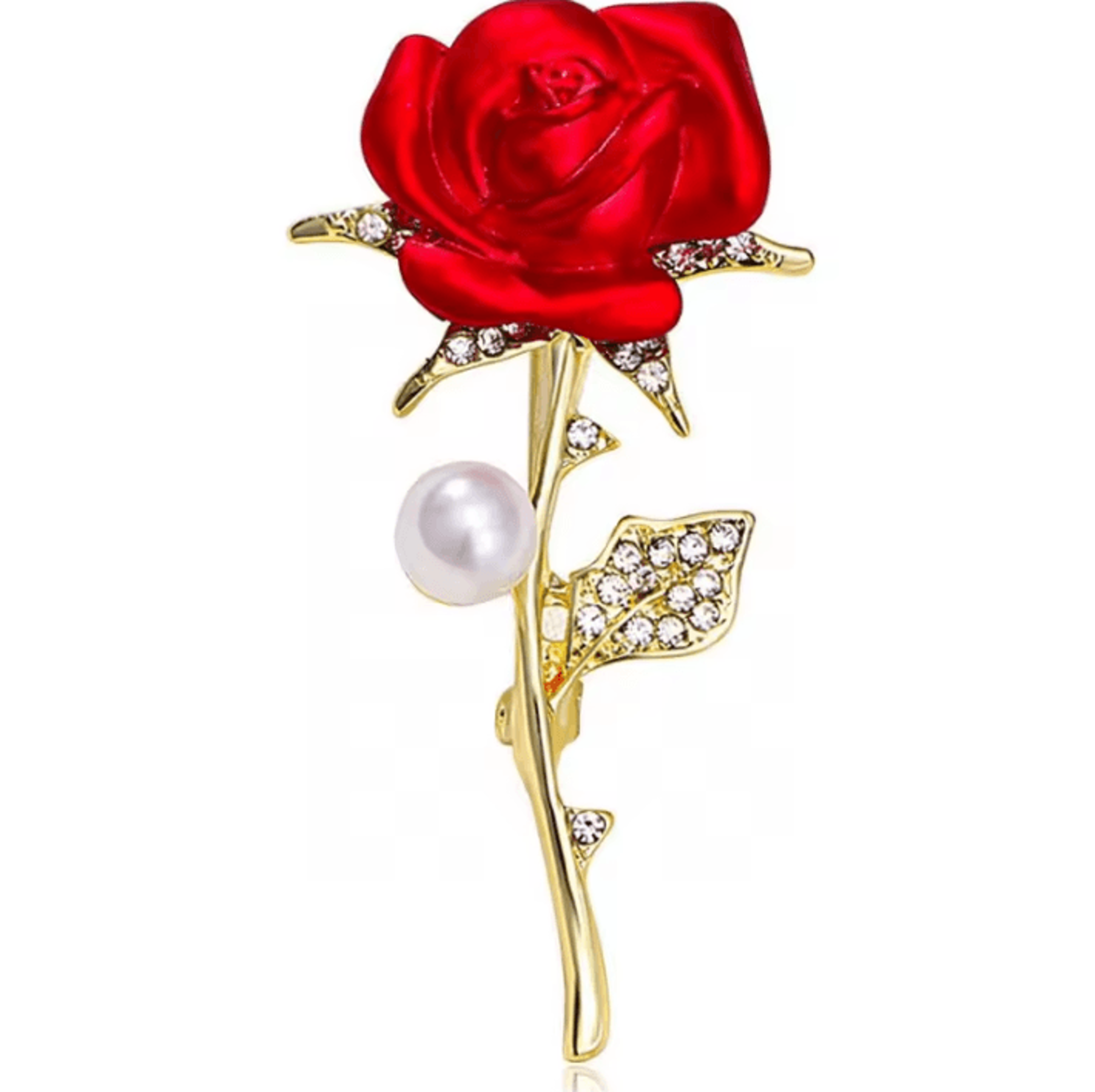 pink lily flower brooch pin rhinestone floral lapel pin for women