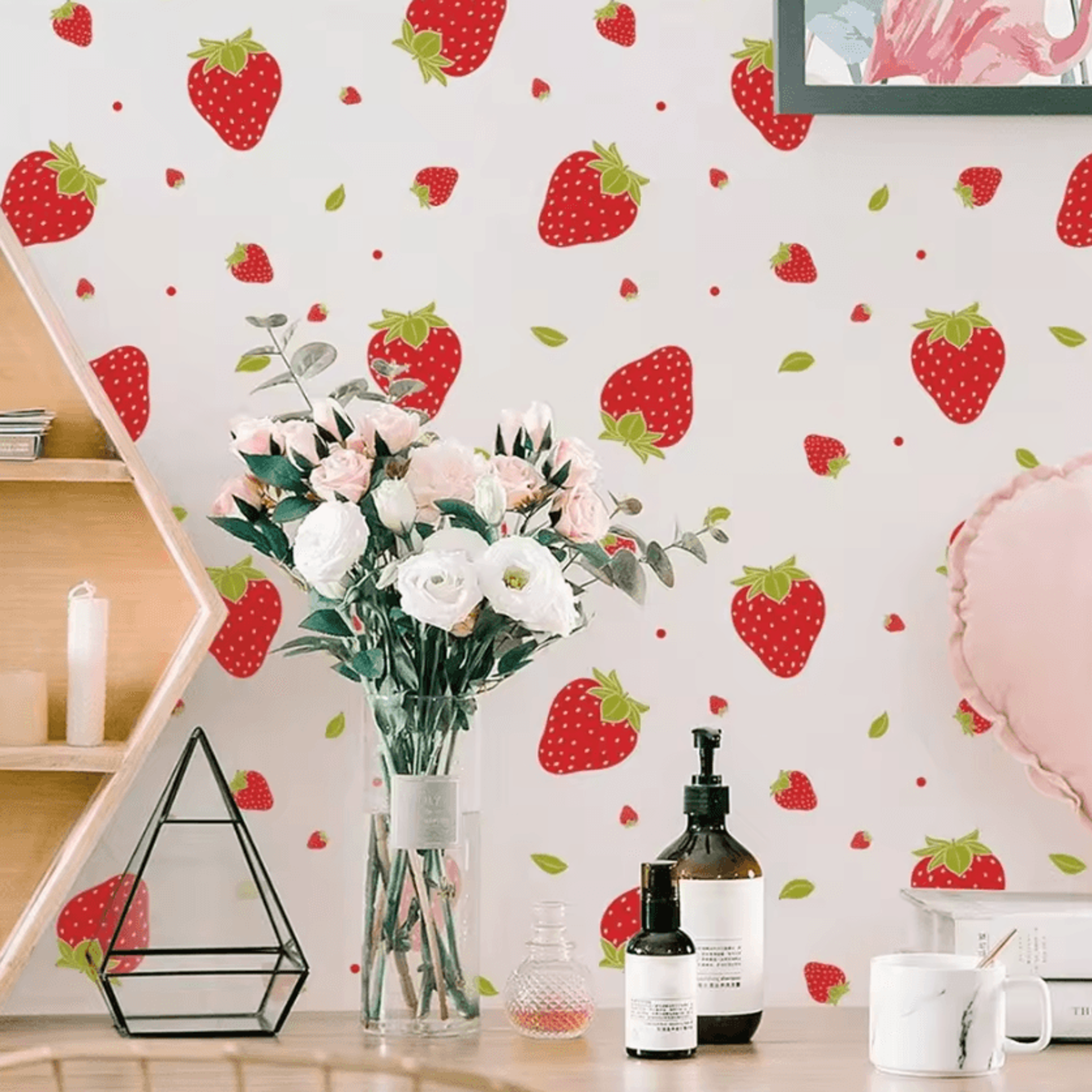 strawberry wall decals removable fruit wall stickers for home decor