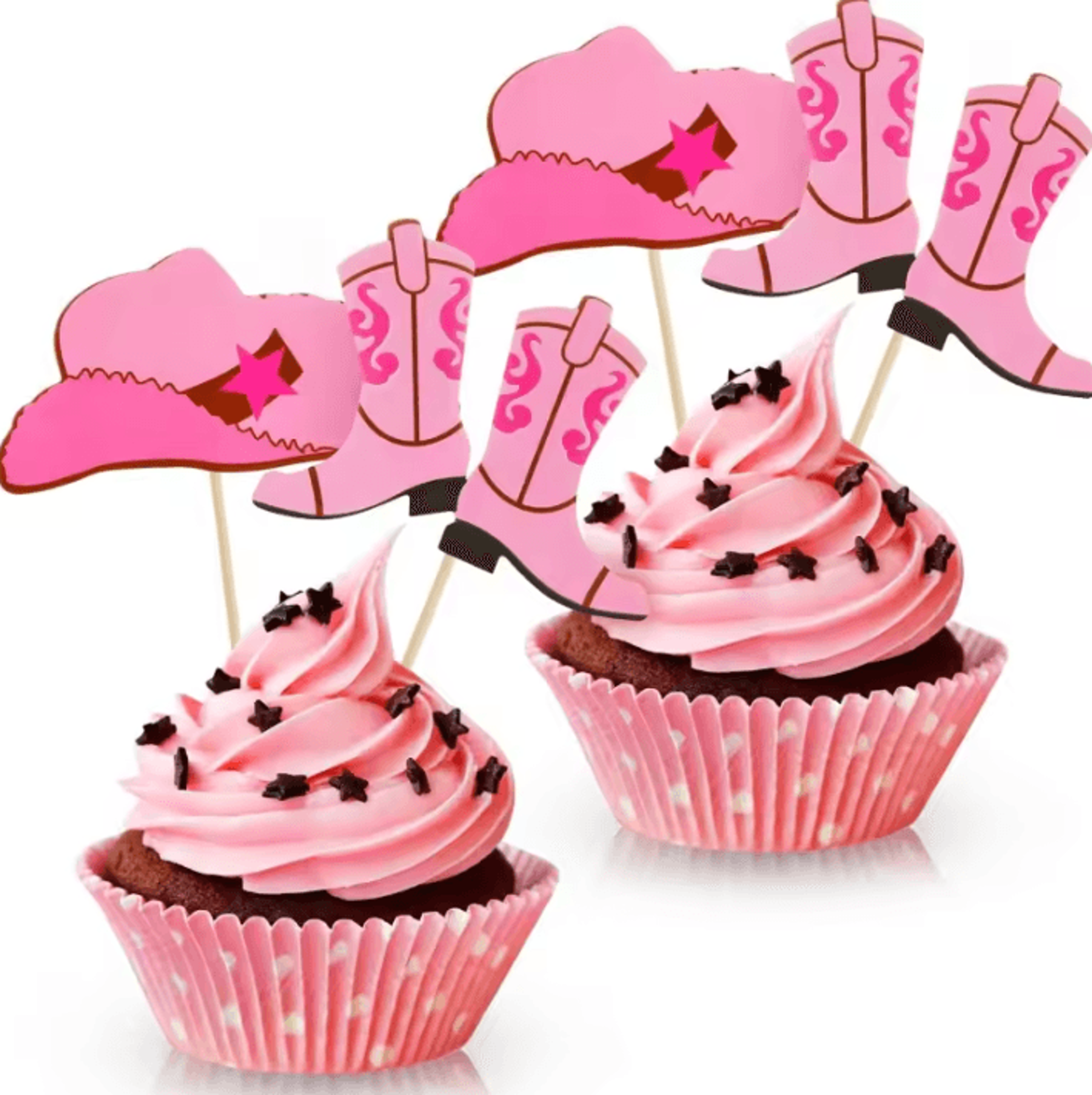 cowboy hat and boots cupcake toppers western birthday cake decorations