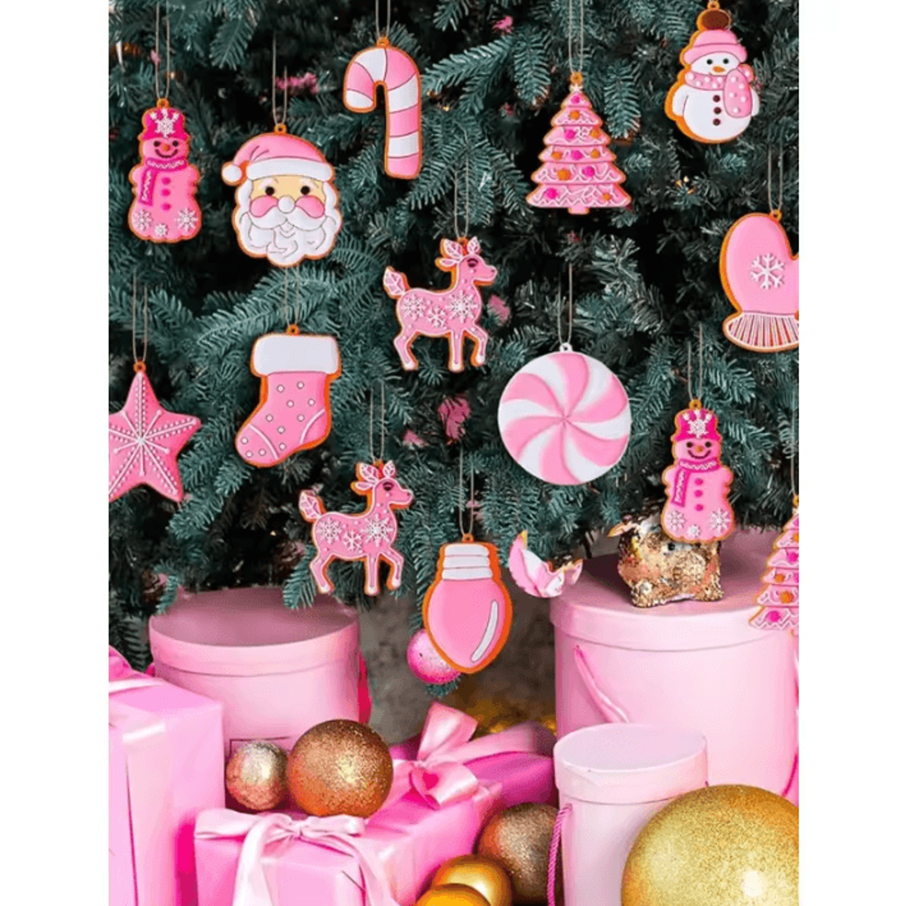 christmas peppermint gingerbread ornament set – 12pcs christmas tree ornaments for festive holiday decor