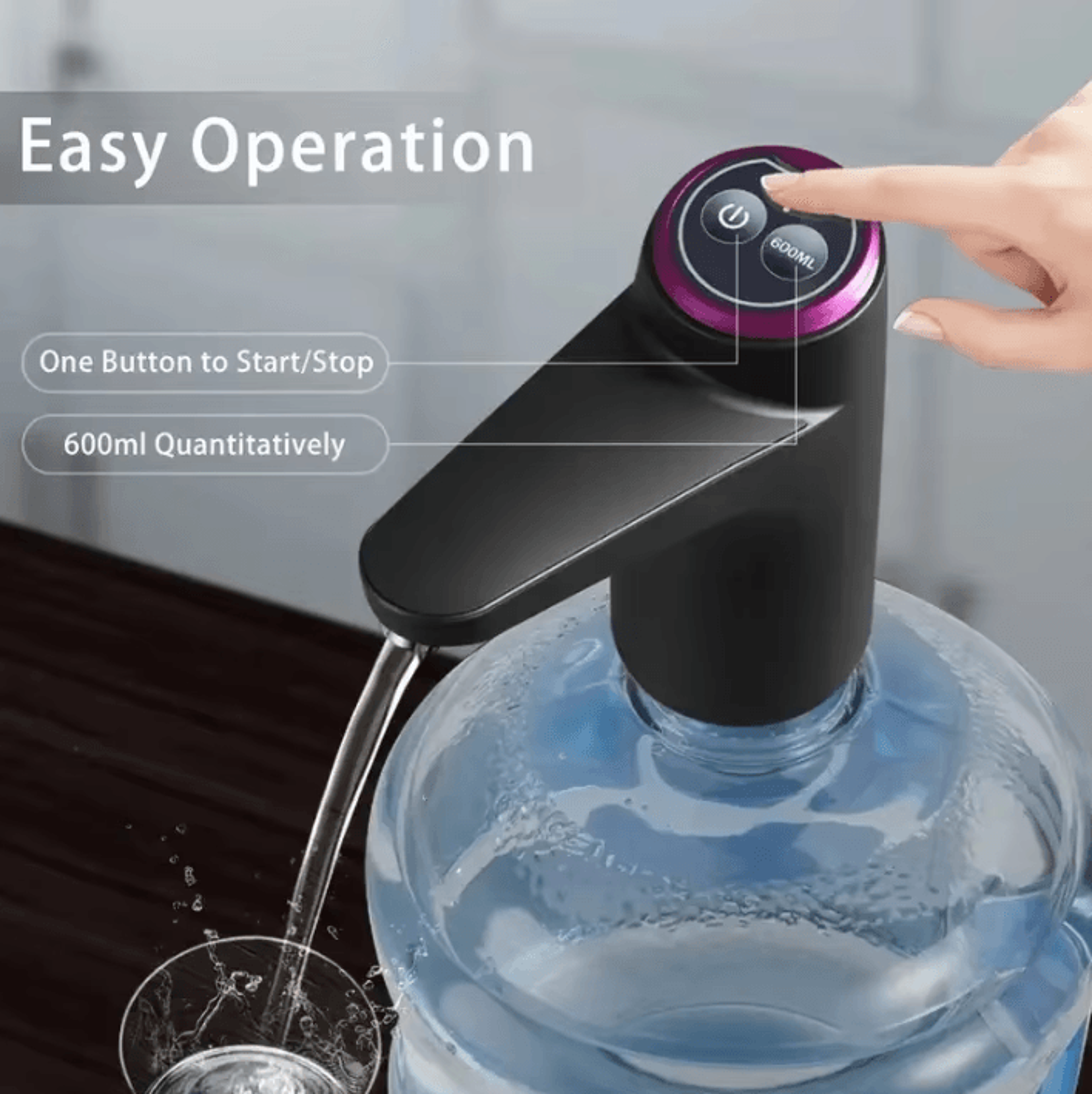 portable usb rechargeable water dispenser pump – 5 gallon water dispenser for home, office & travel