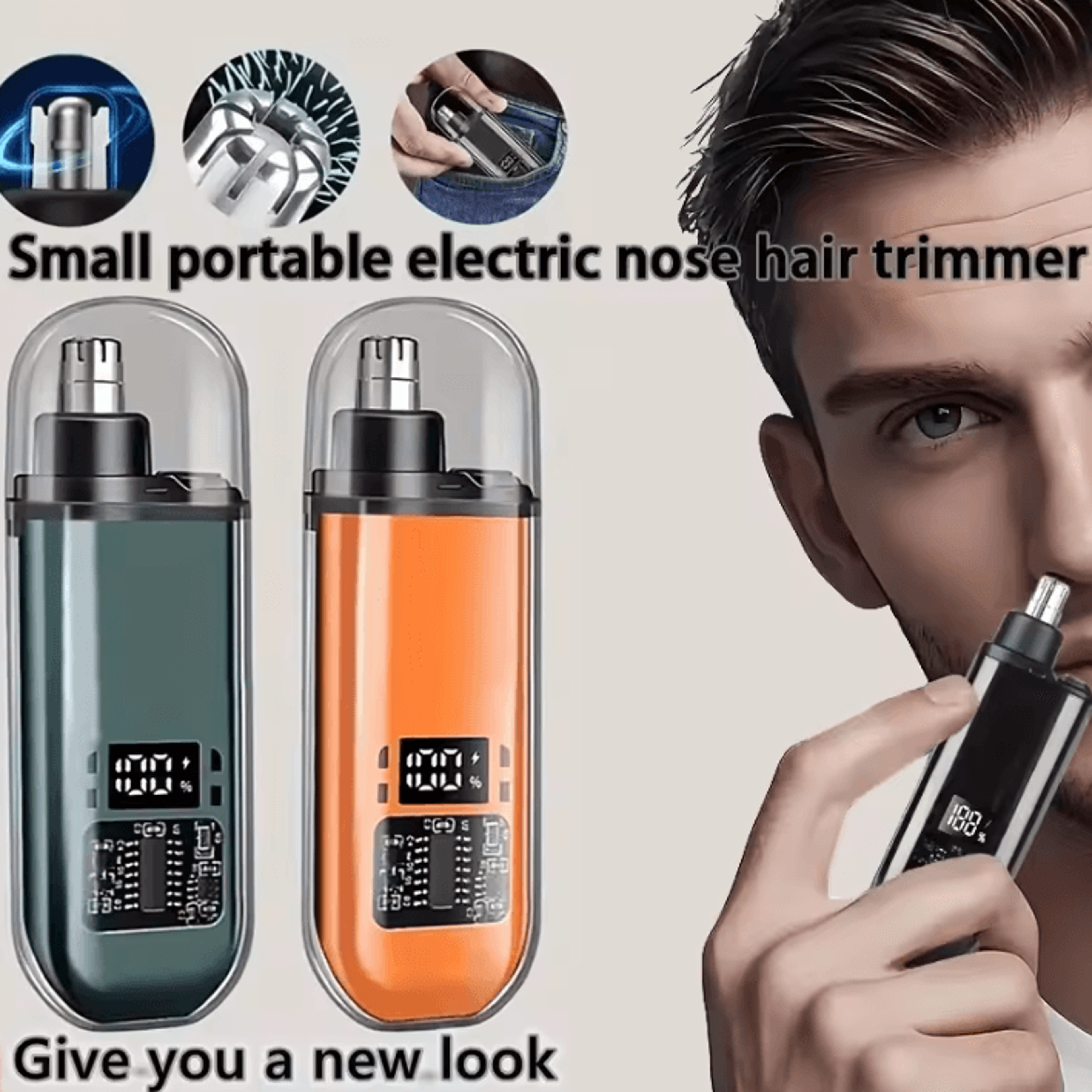 portable nose hair trimmer – nose hair trimmer for men & women with compact travel design