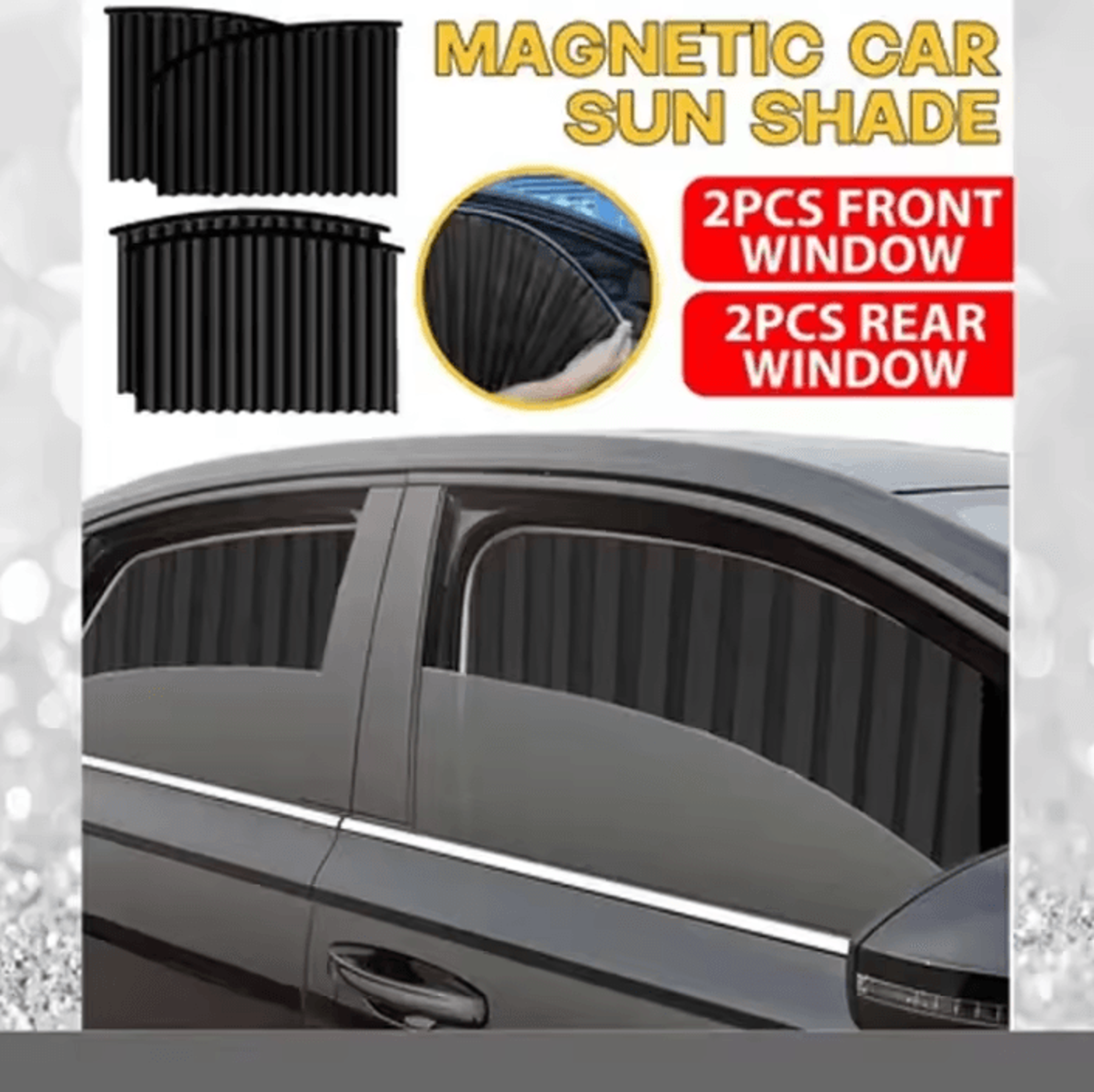 car retractable privacy window curtains with sliding track sunshade for side windows