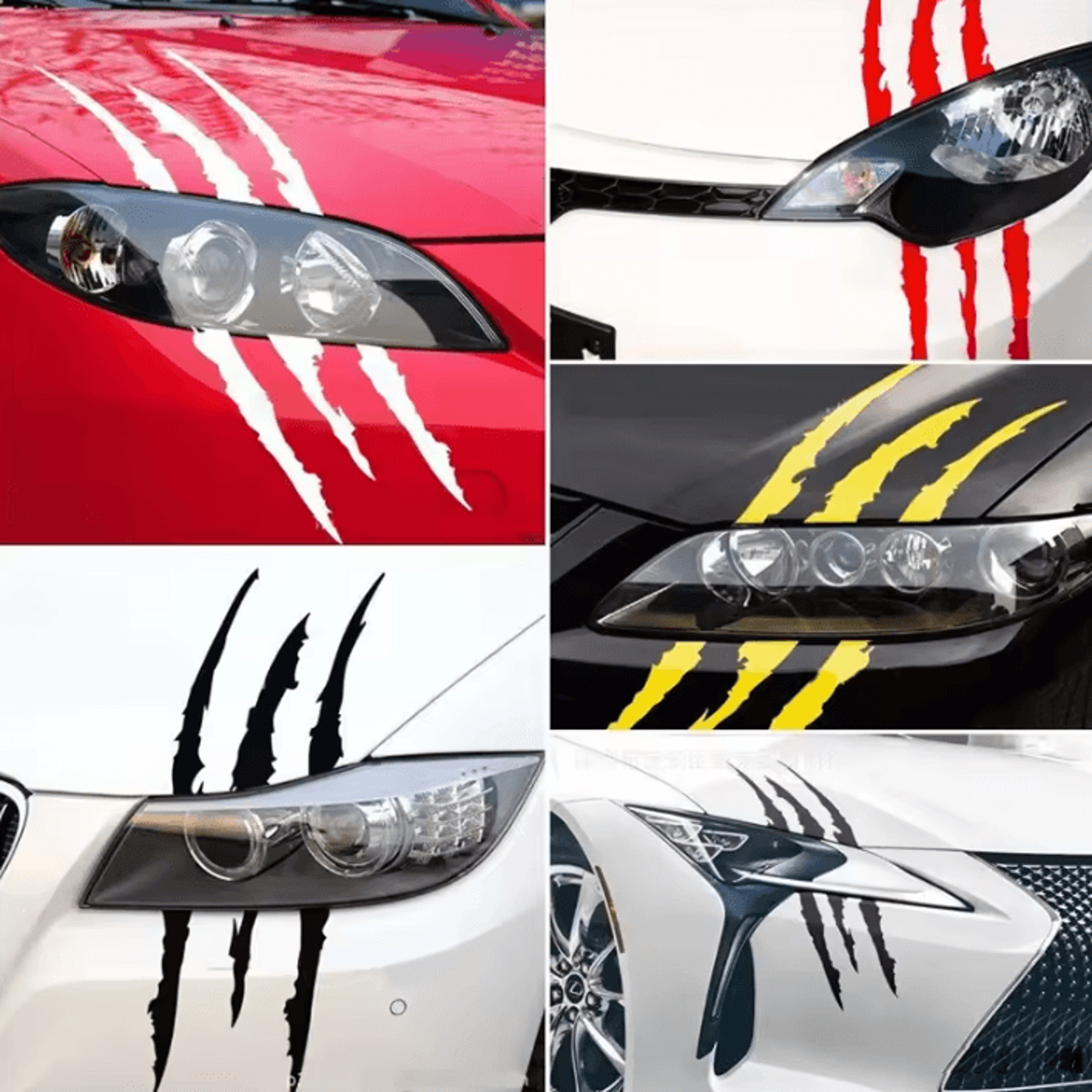 reflective ghost claw headlight stickers for cars
