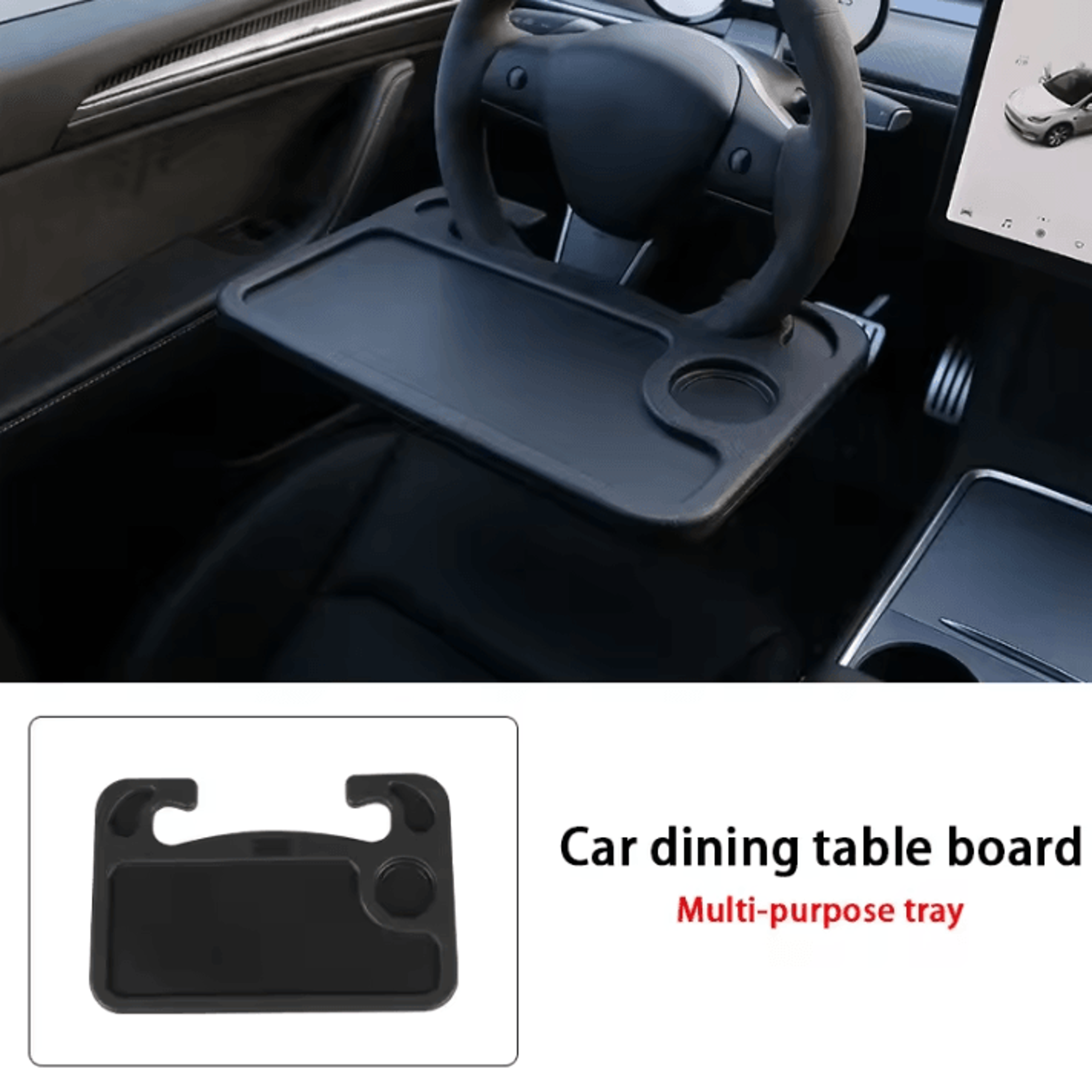 multifunctional car steering wheel tray with cup holder and writing desk