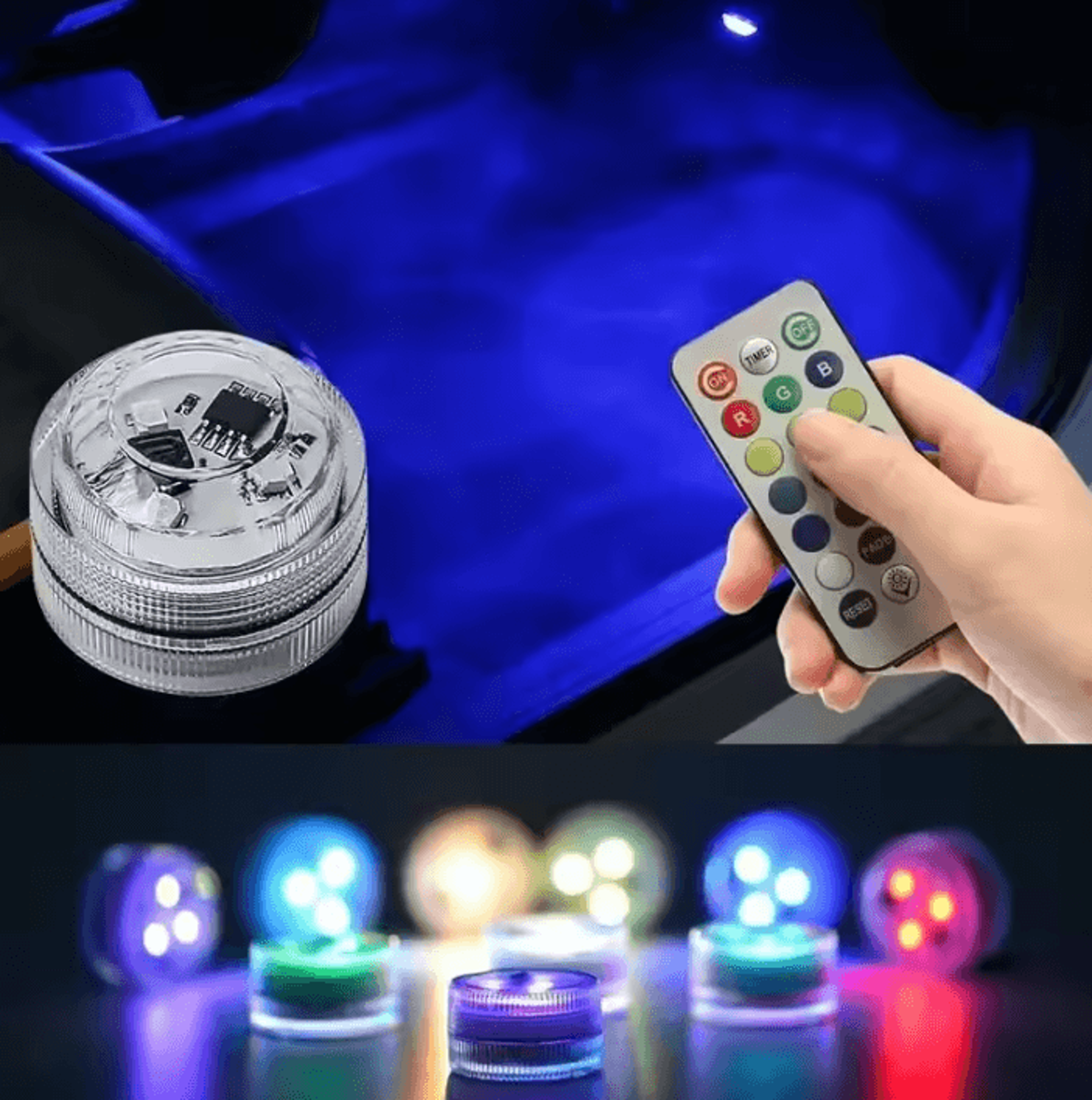 wireless led car interior ambient lights with remote control