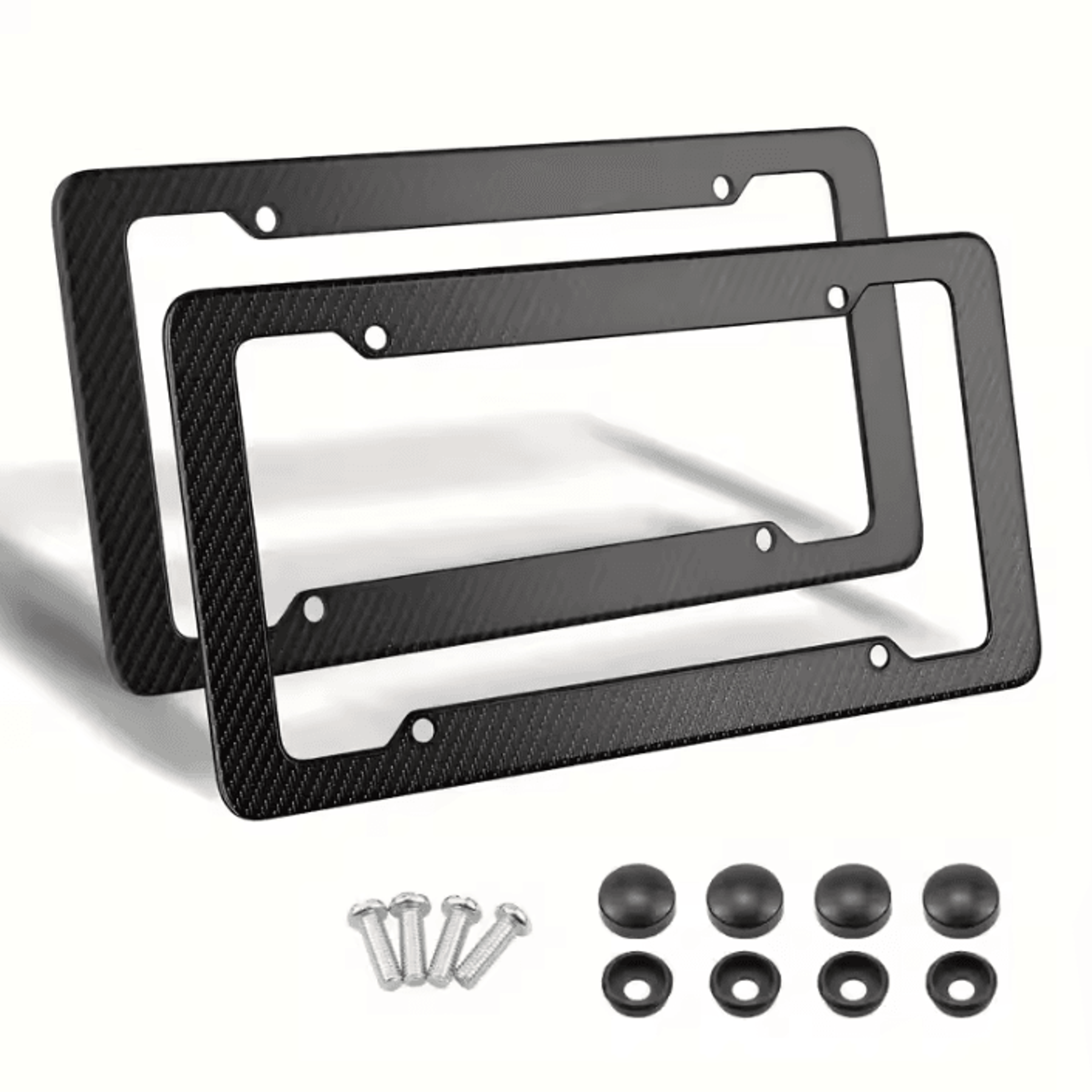 carbon fiber license plate frame covers 2 pack for us and ca standard plates