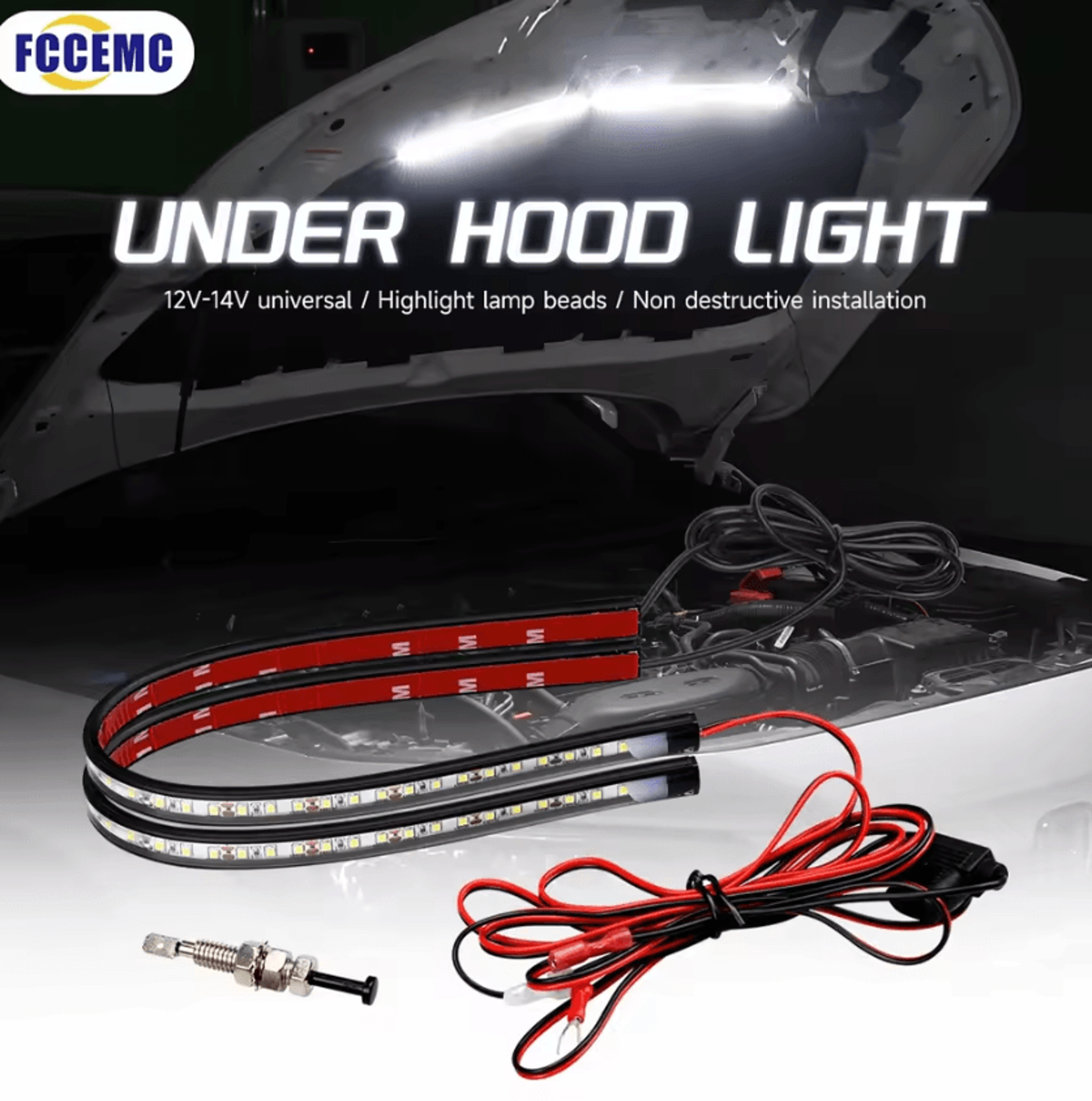 12v led car hood light for engine bay maintenance