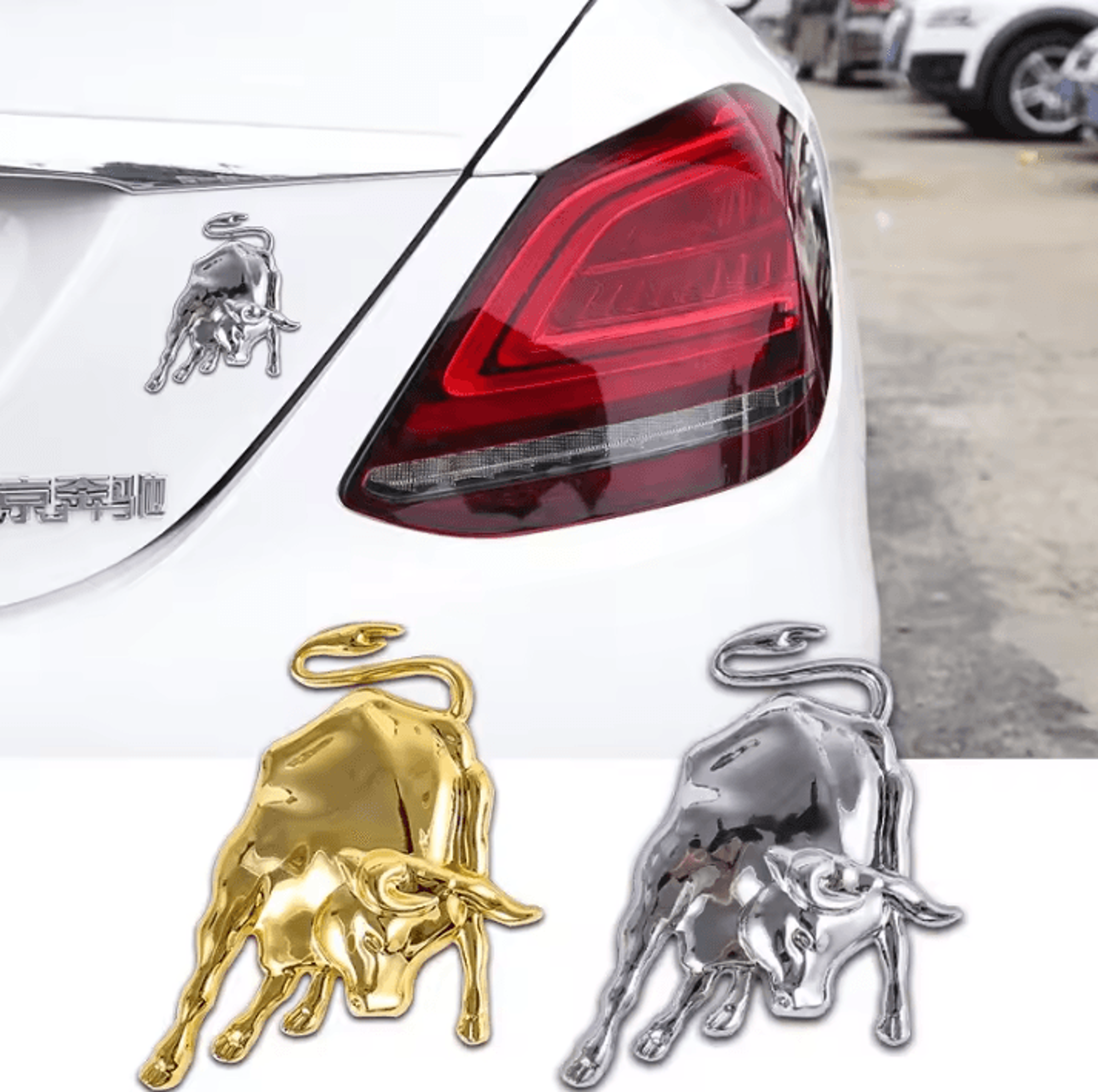 3d metal bull emblem sticker for cars and motorcycles