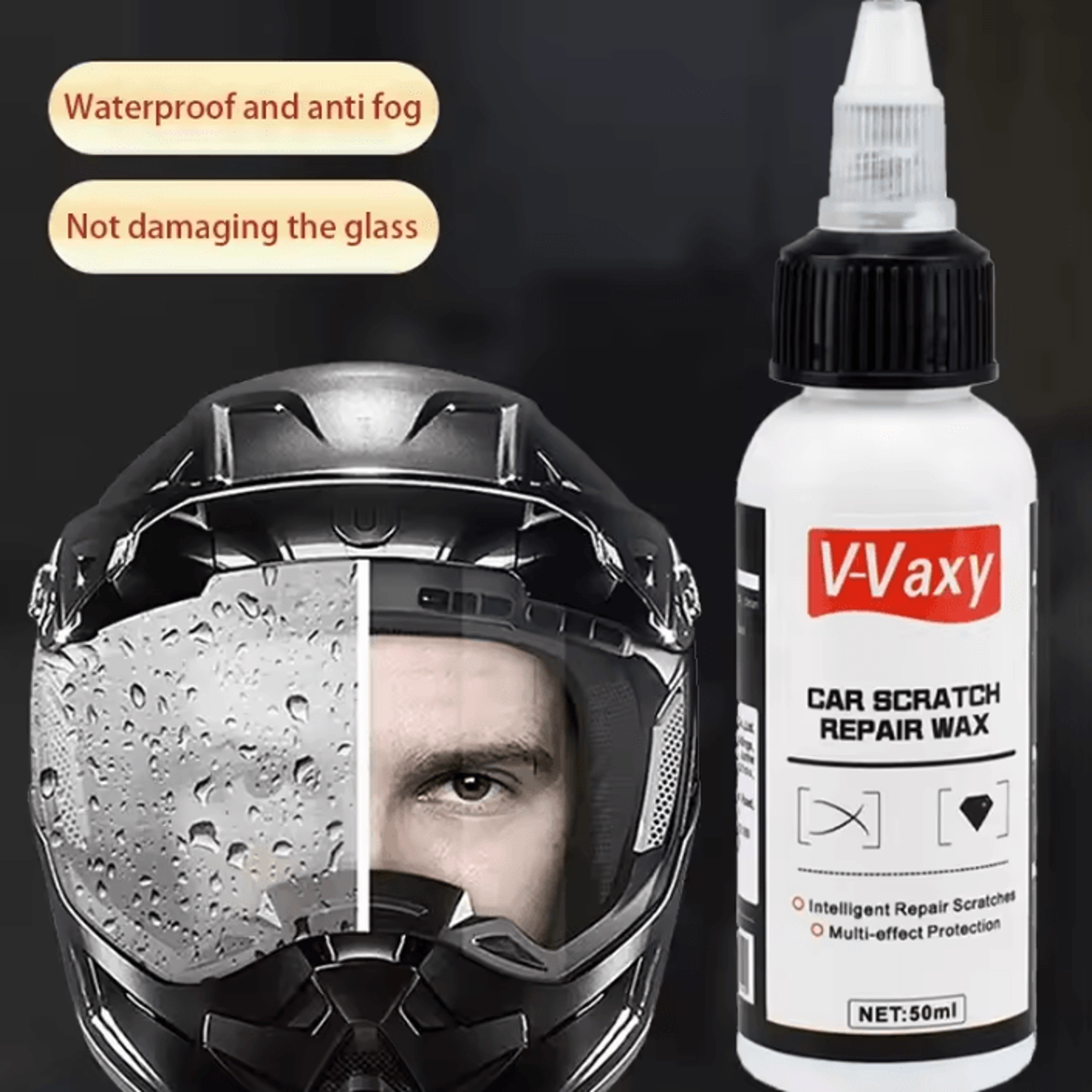motorcycle helmet rain repellent and anti fog spray for visors and mirrors