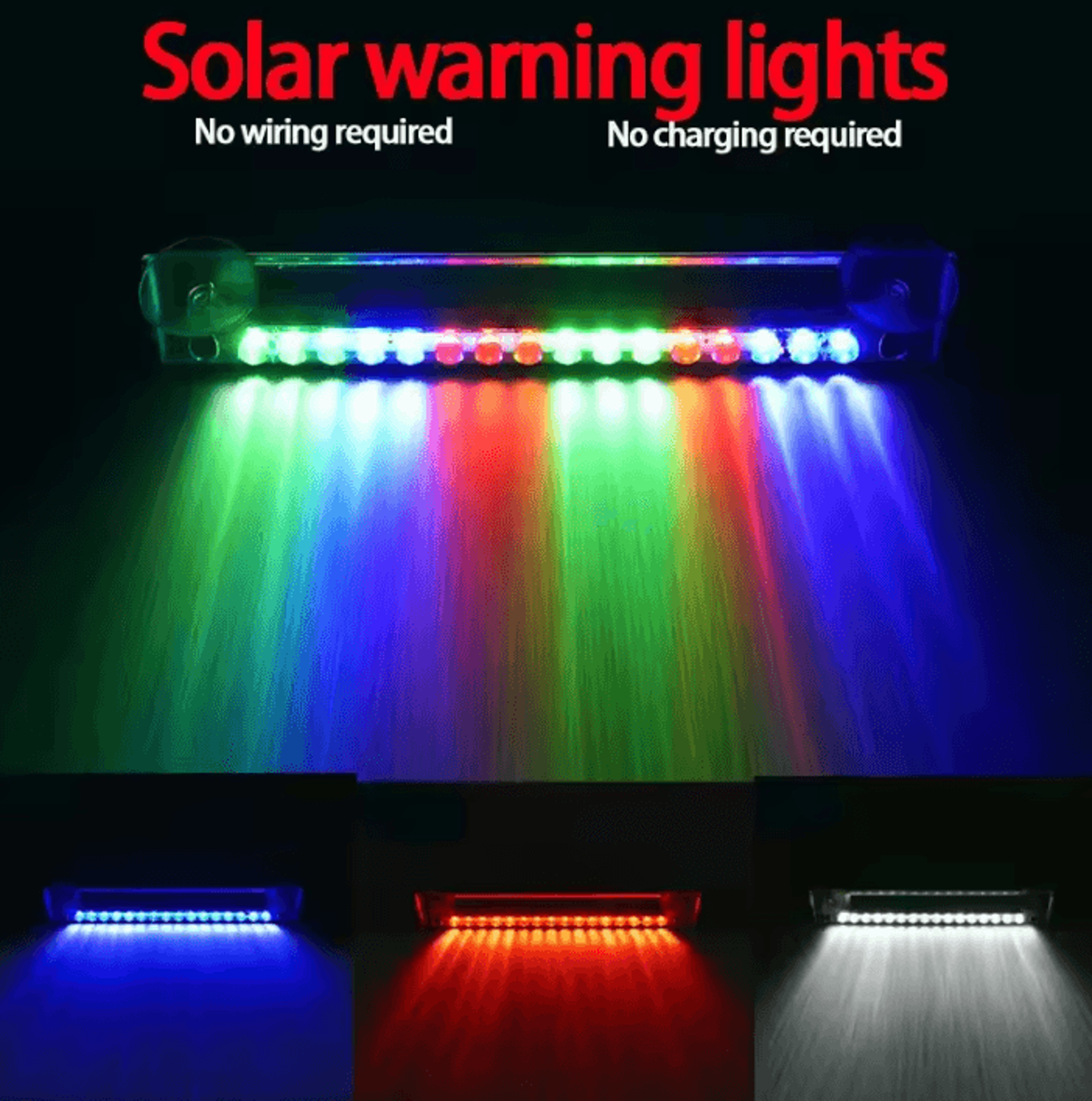 solar powered 16 led car alarm warning strobe light