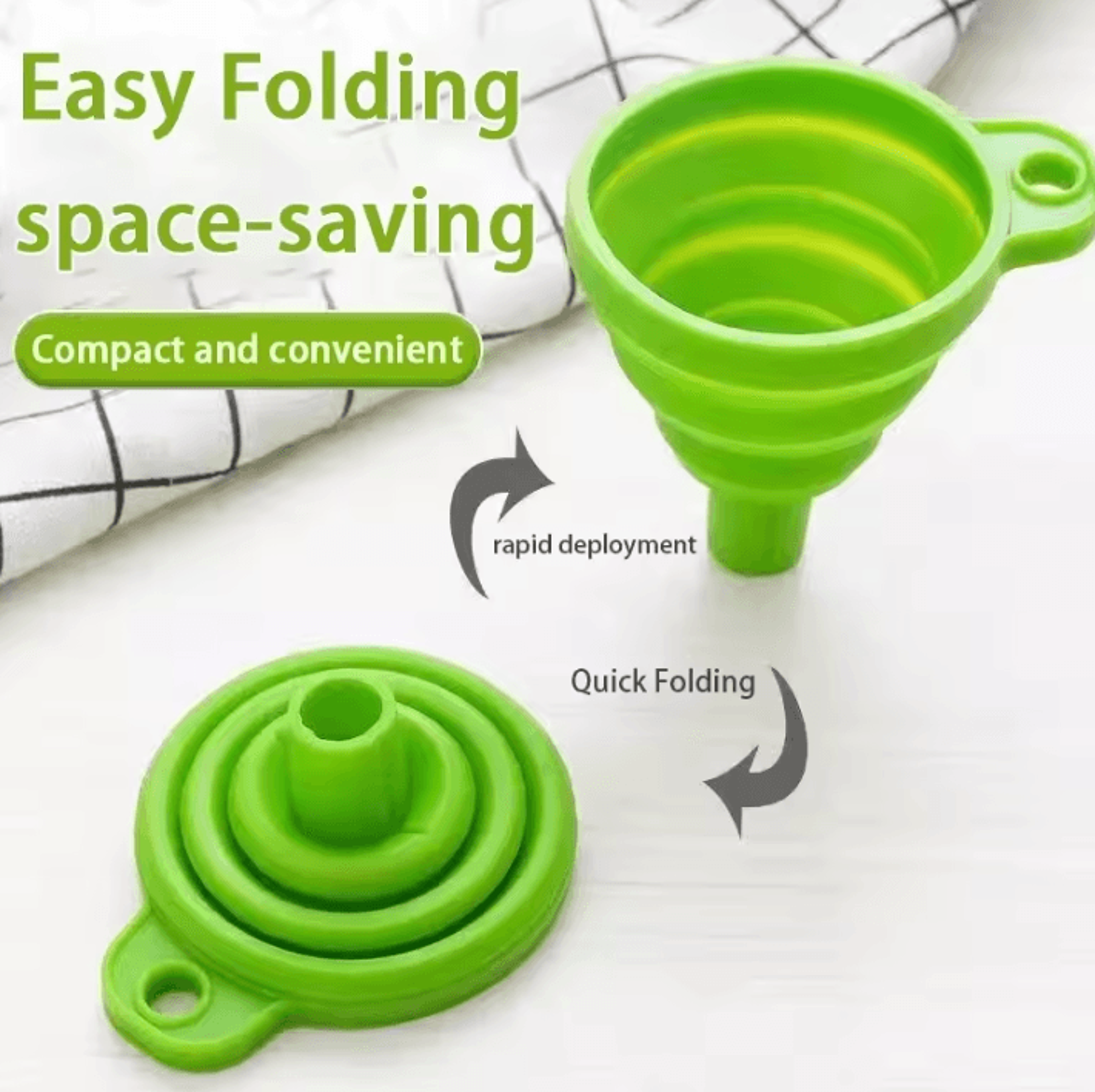foldable mini telescopic silicone funnel for automotive and household use