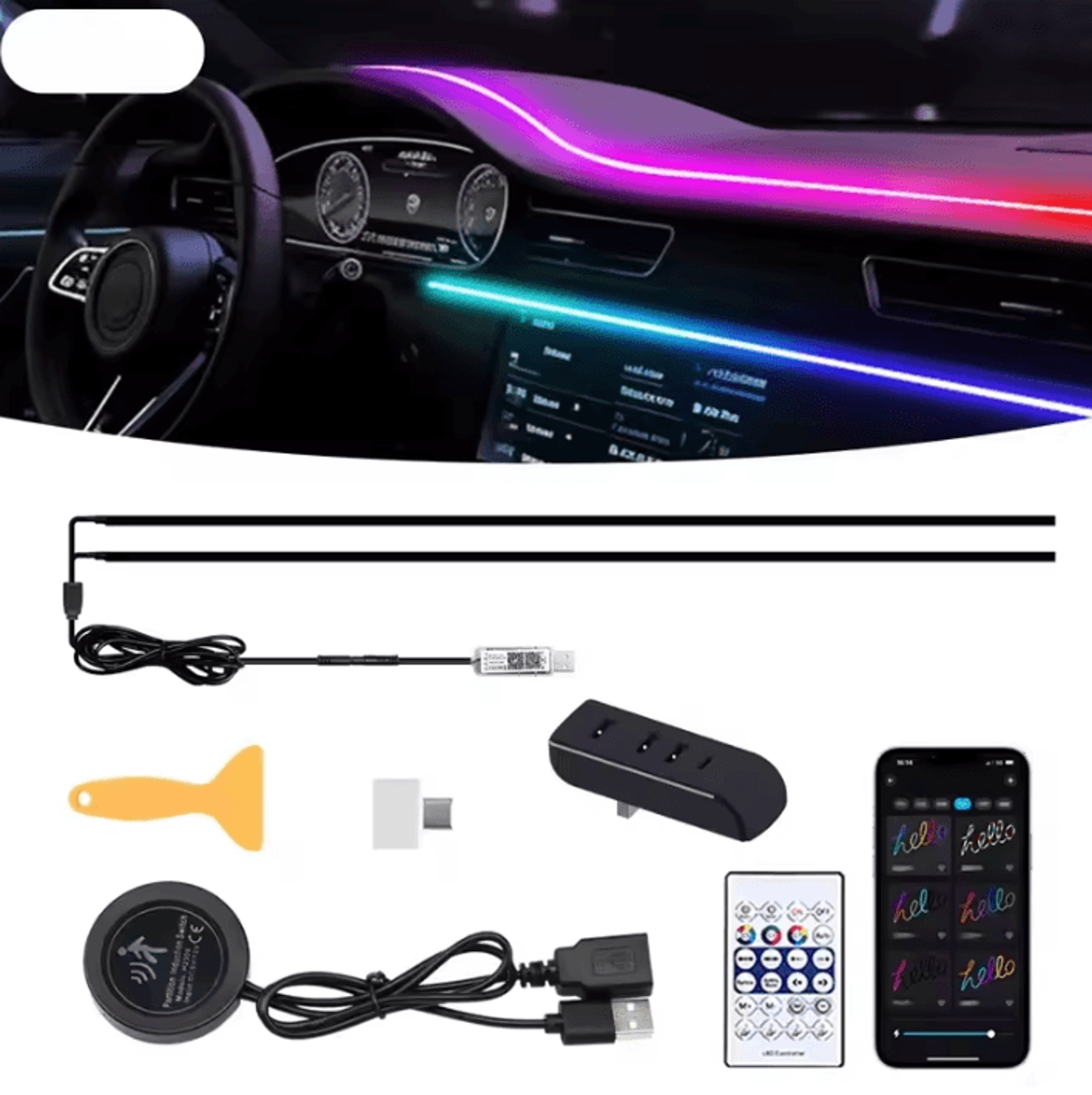 tesla dashboard ambient light usb docking station with auto shutdown module