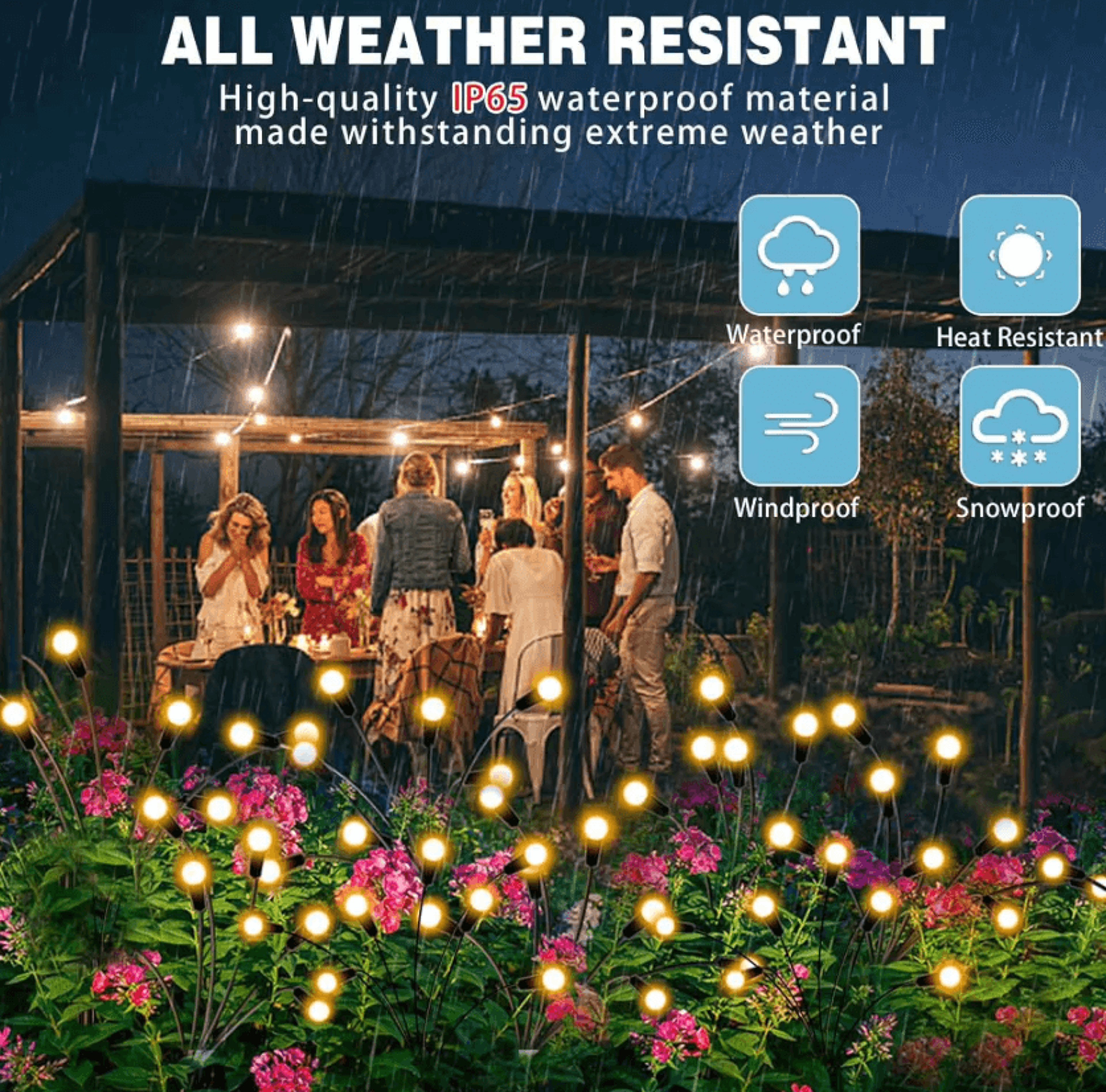 10 led solar firefly garden lights – waterproof solar garden lights for yard, patio & pathway decor