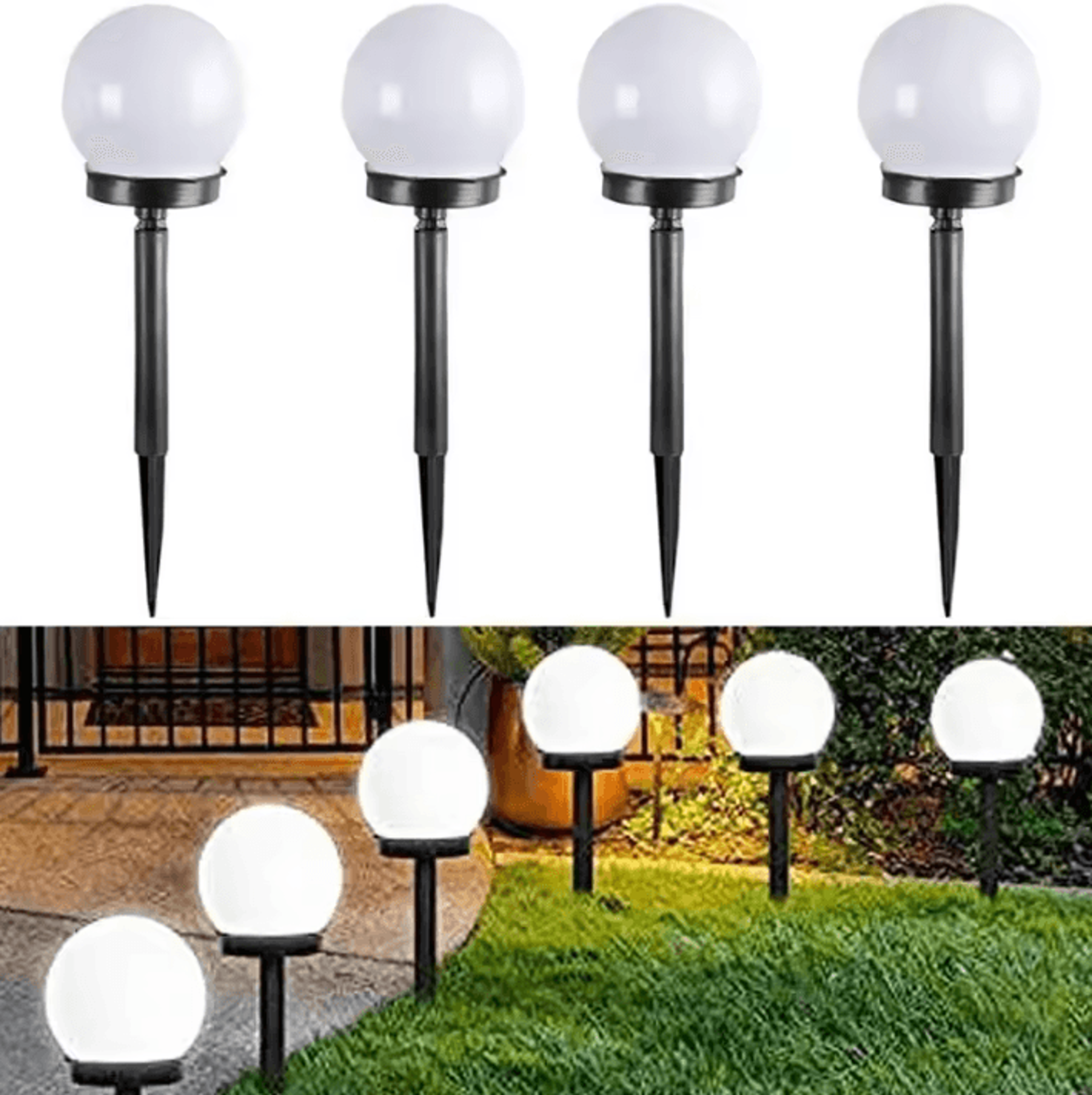 solar led globe garden lights – waterproof solar garden lights for lawn, pathway, yard & outdoor landscape
