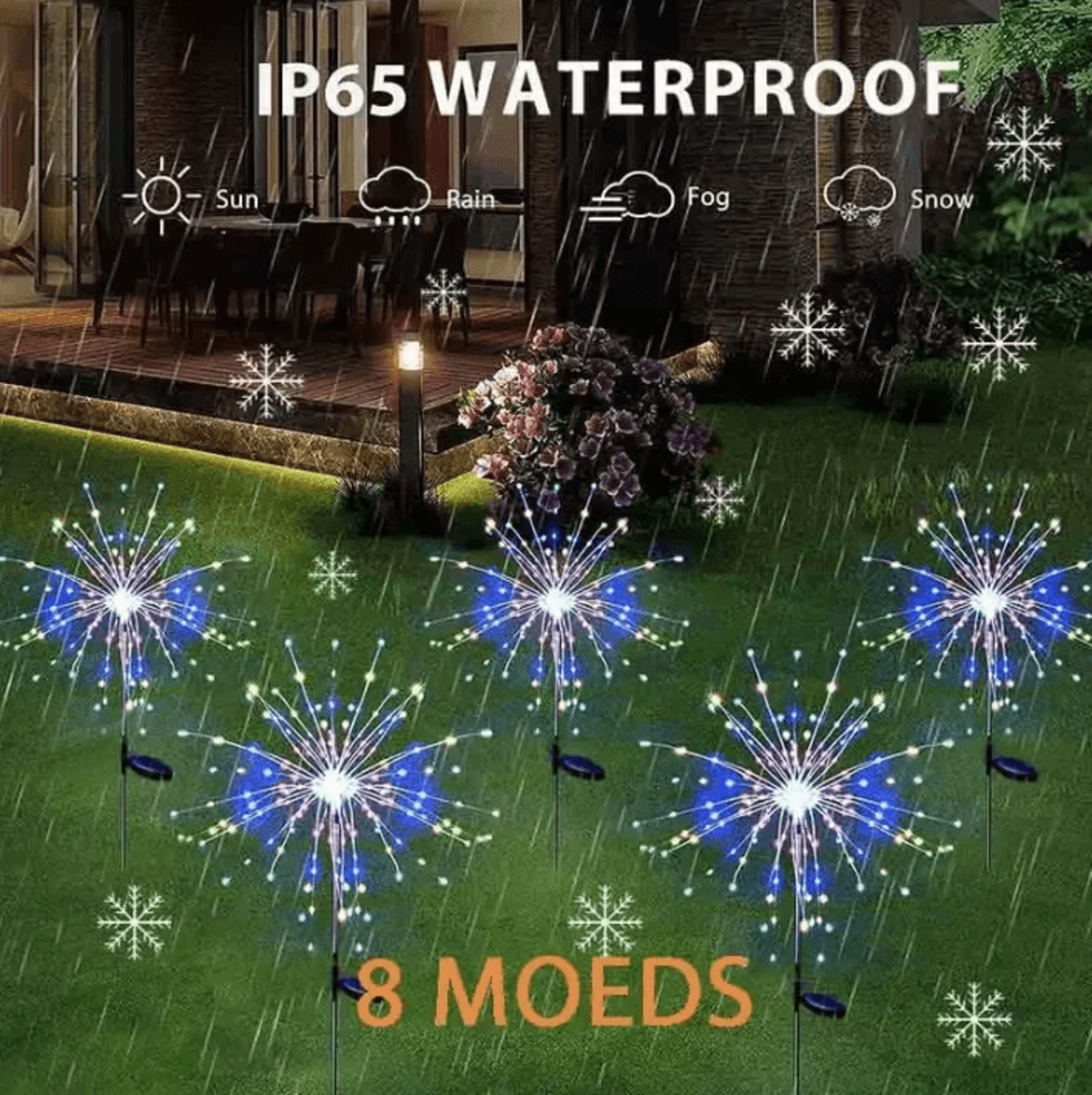 solar firework garden lights – waterproof solar firework lights for patio, lawn, garden & landscape decor