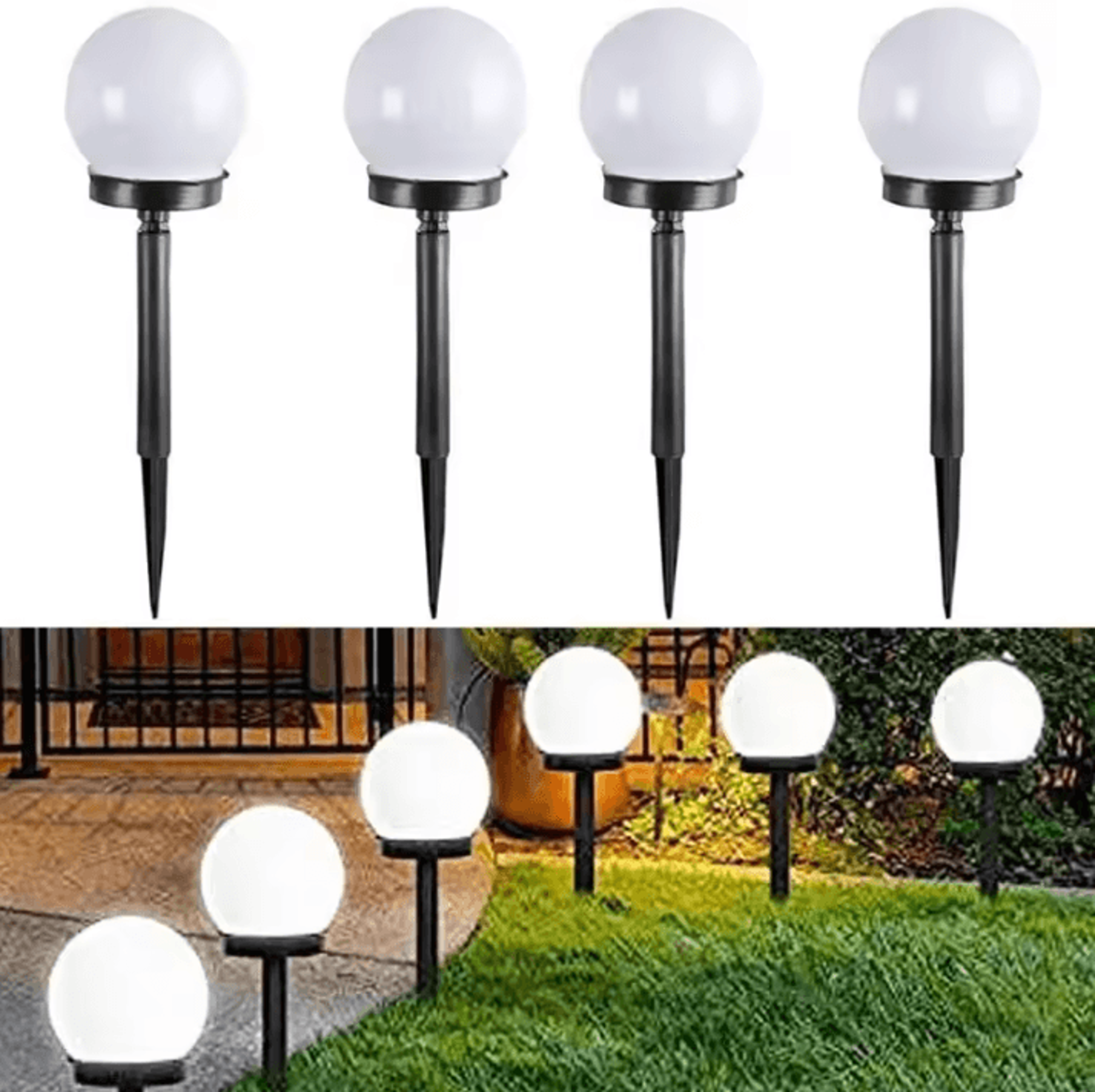 solar led globe garden lights – waterproof solar garden lights for lawn, yard, pathway & landscape decor