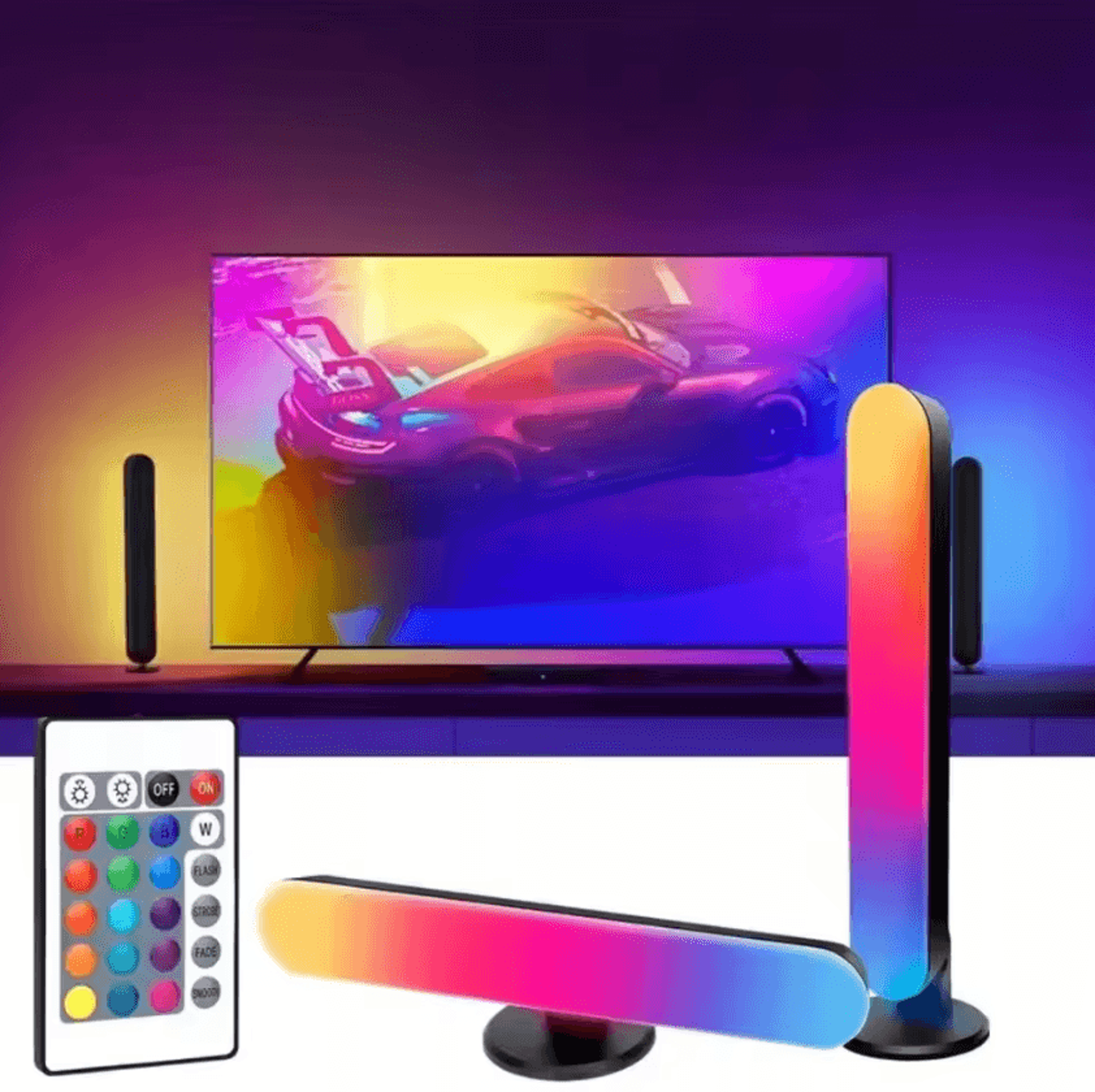 rgb sound reactive light bar – music rhythm light usb rechargeable desktop rgb pickup light for gaming & room decor