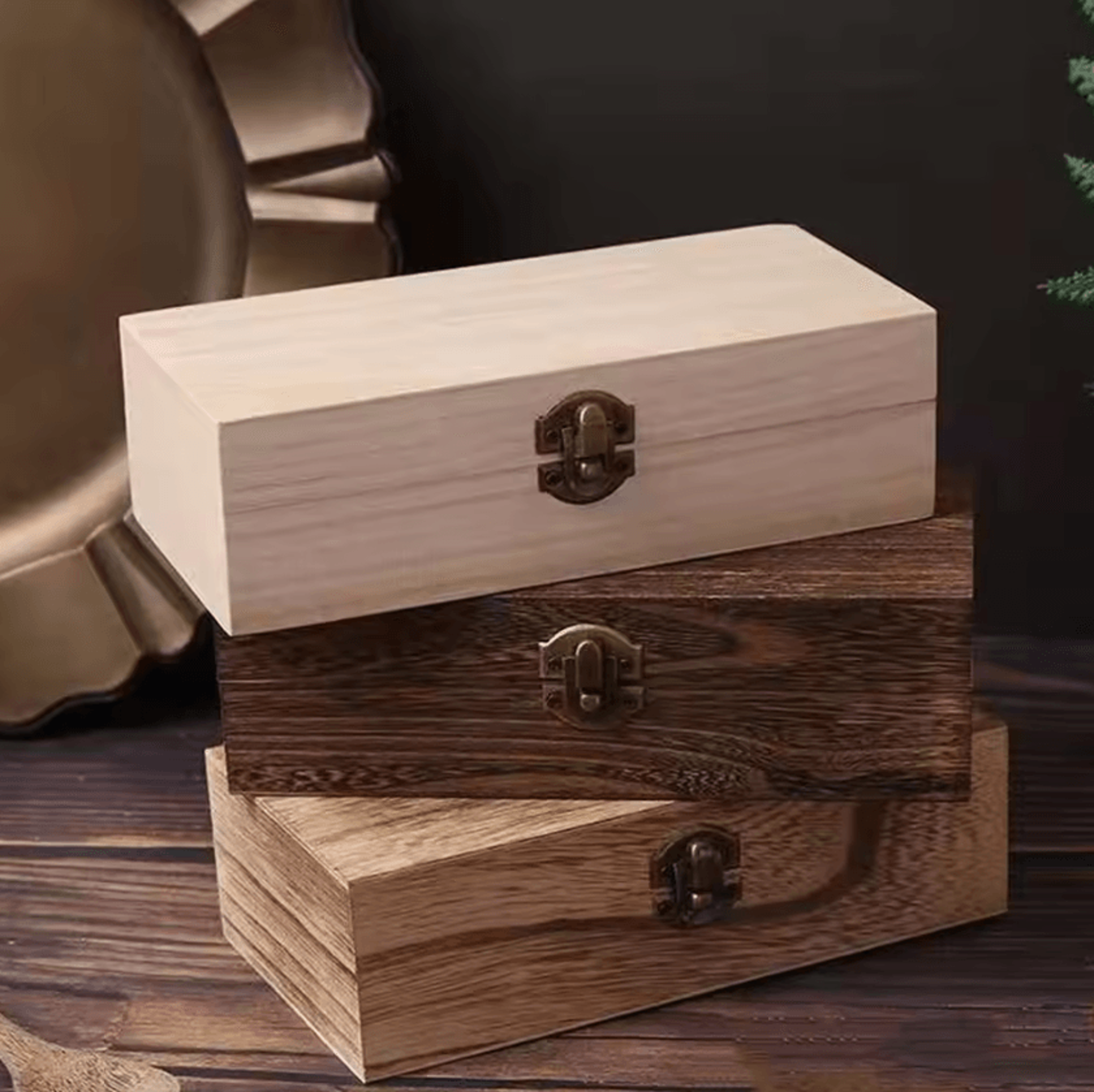 retro wooden storage box – wooden storage box for jewelry, keepsakes, desktop organization & gift giving