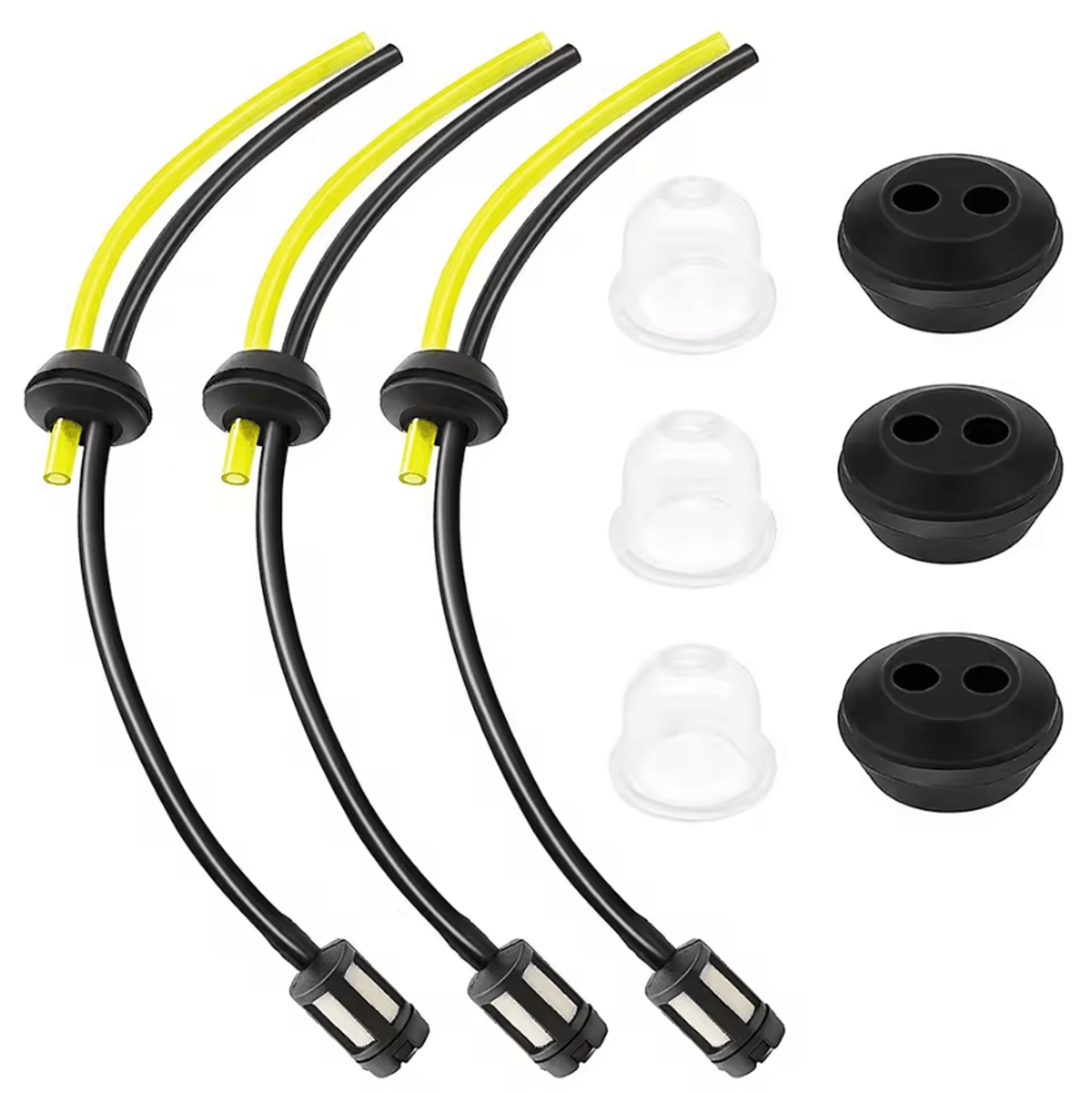3-pack fuel line filter kit – fuel line kit for grass trimmers, brush cutters, lawn mowers & garden equipment