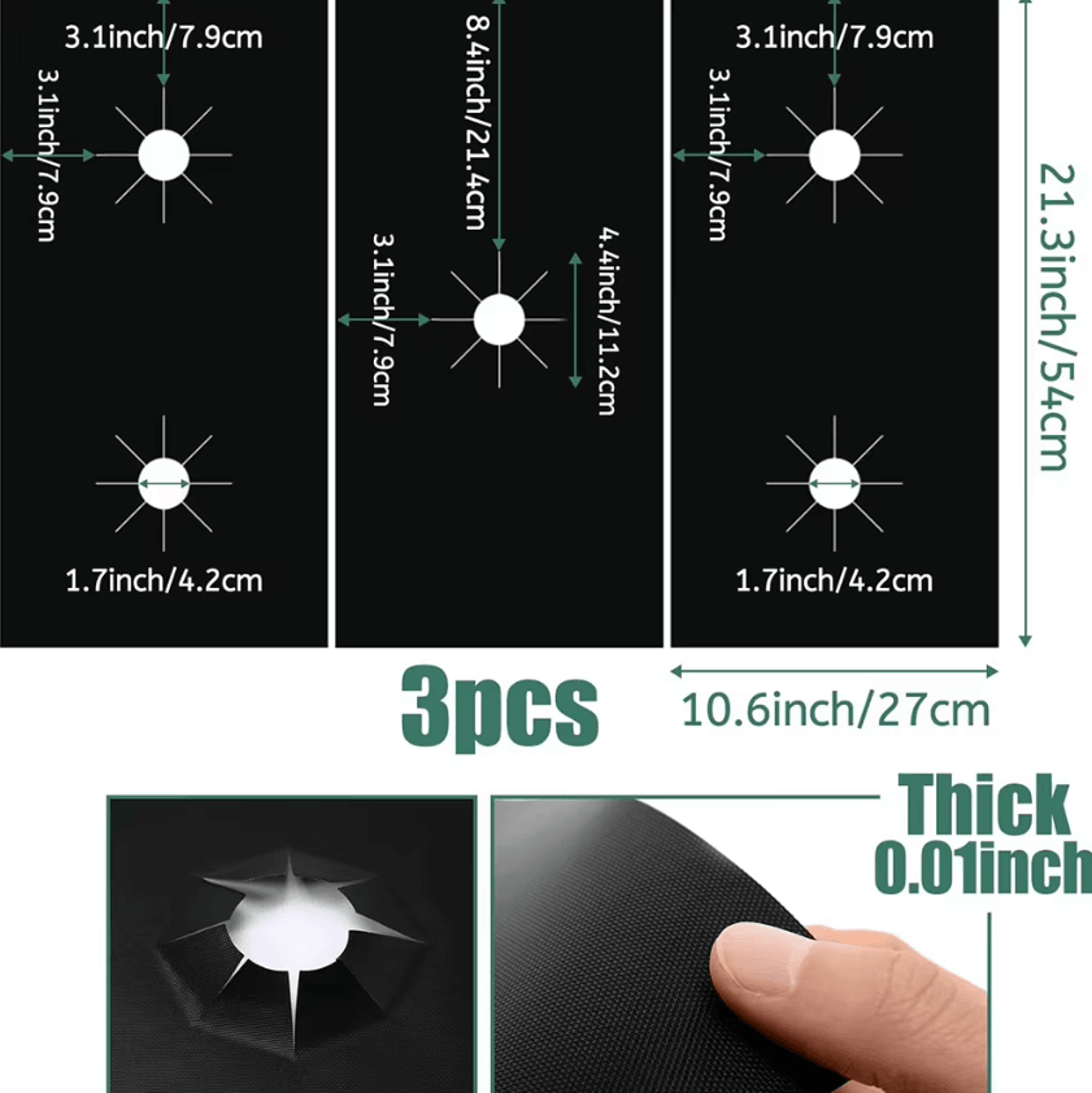 5-hole gas stove protector reusable stove burner covers non-stick kitchen cooktop pad set