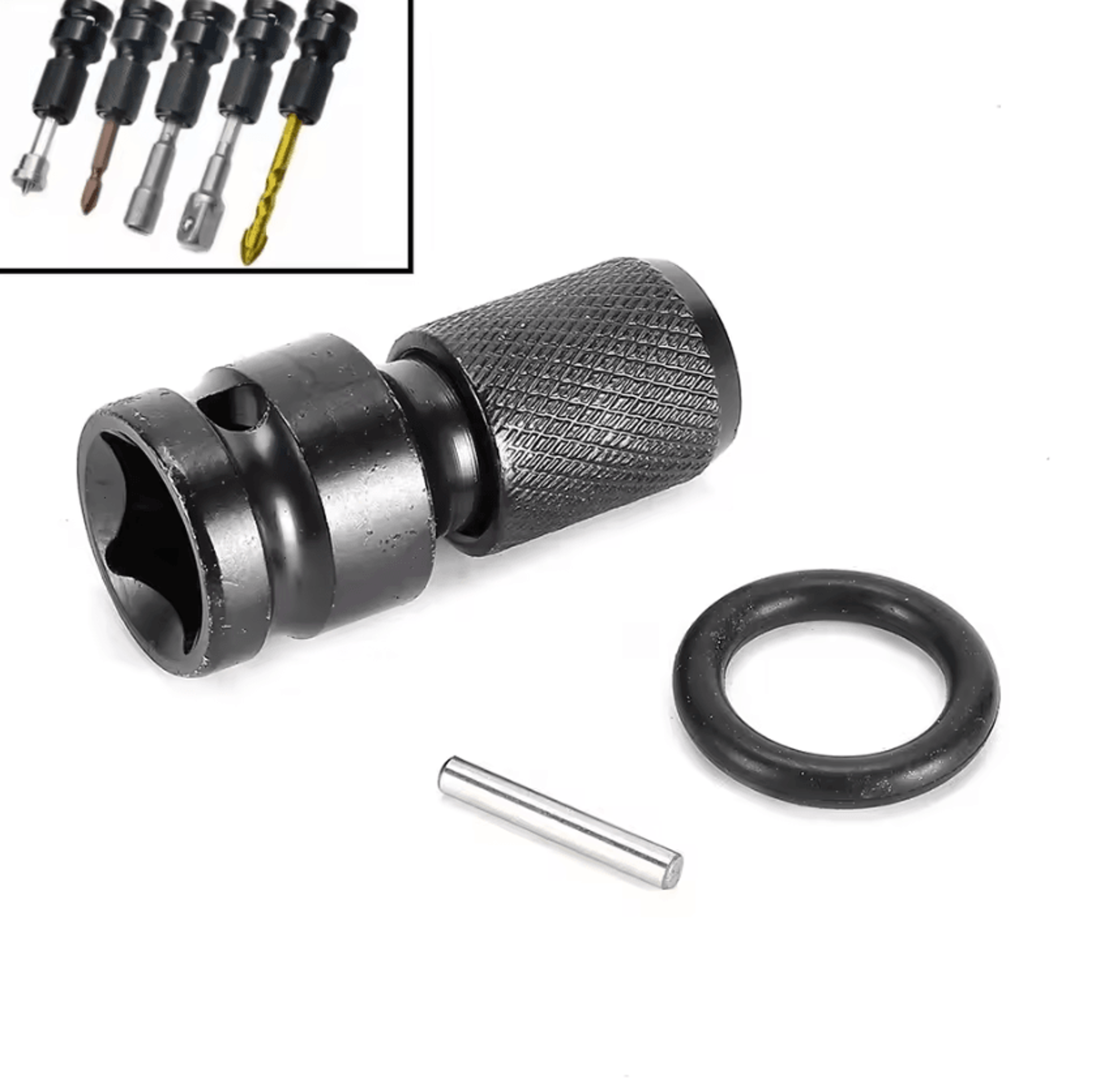 quick-load 1/2 drive to 1/4 hex adapter impact socket adapter for drill & power tools