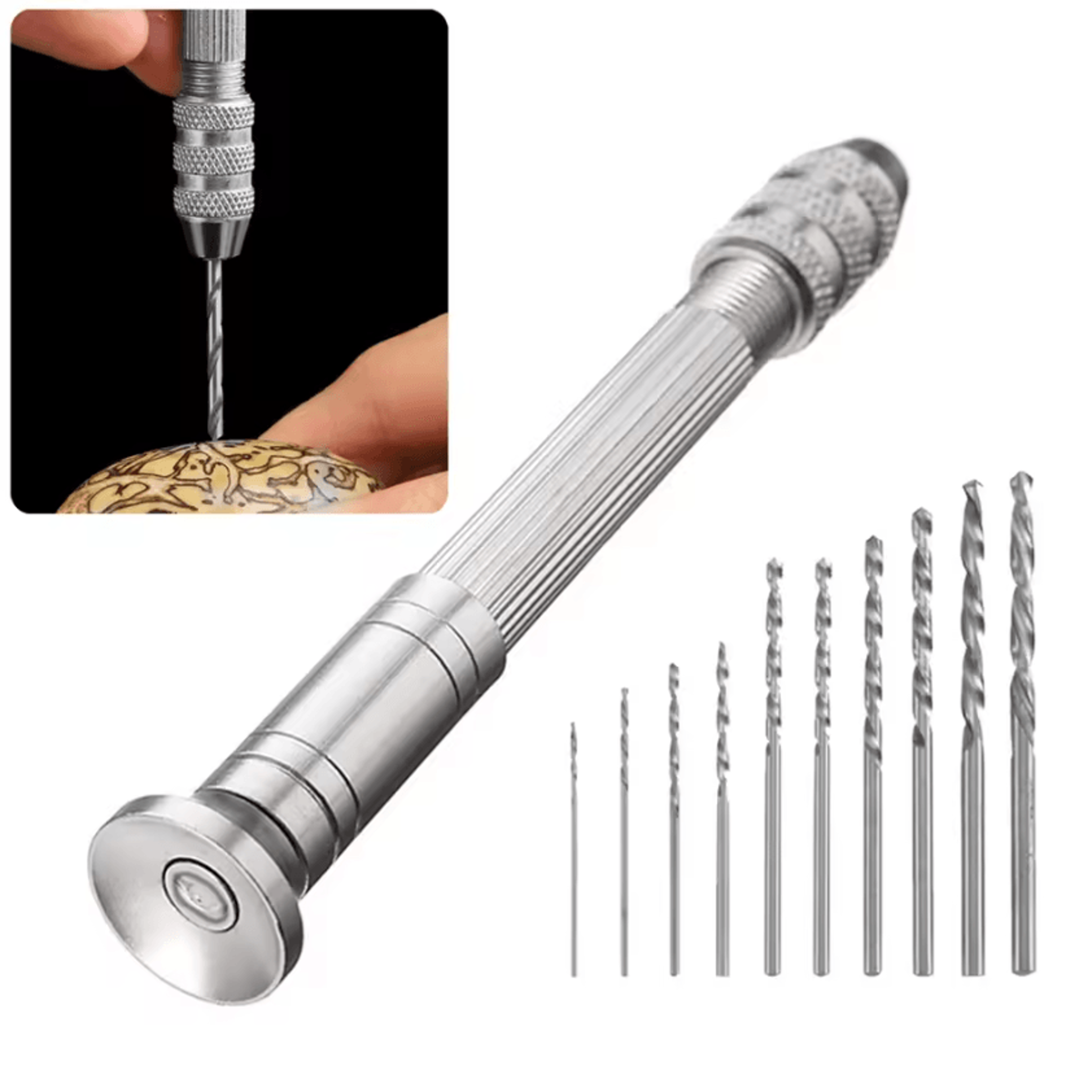 mini pin vise hand drill 0.3-3.2mm precision micro hand drill for diy crafts, jewelry & model making