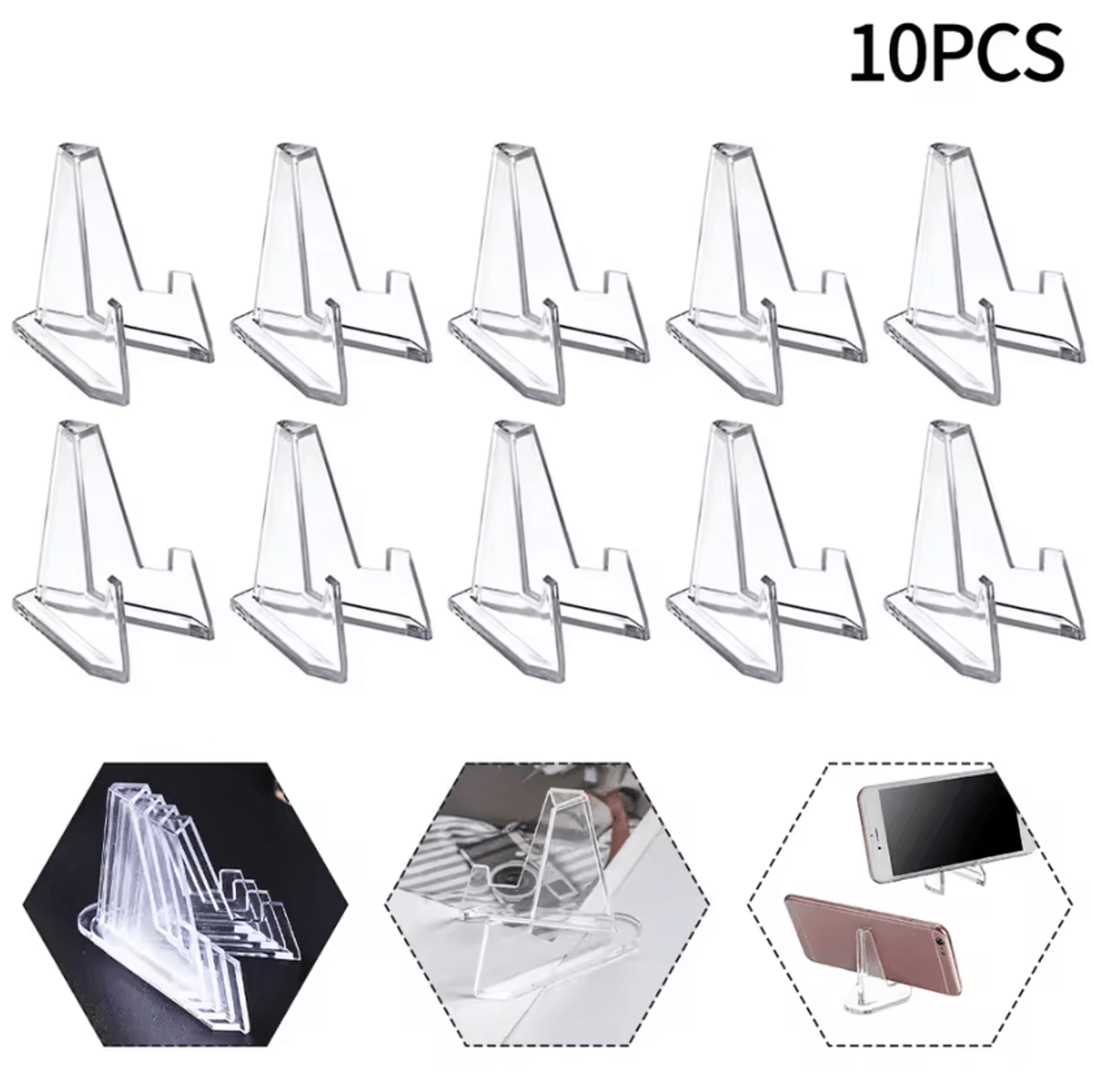 10-pack acrylic coin display stands clear challenge coin holders for coins, medals, cards & collectibles