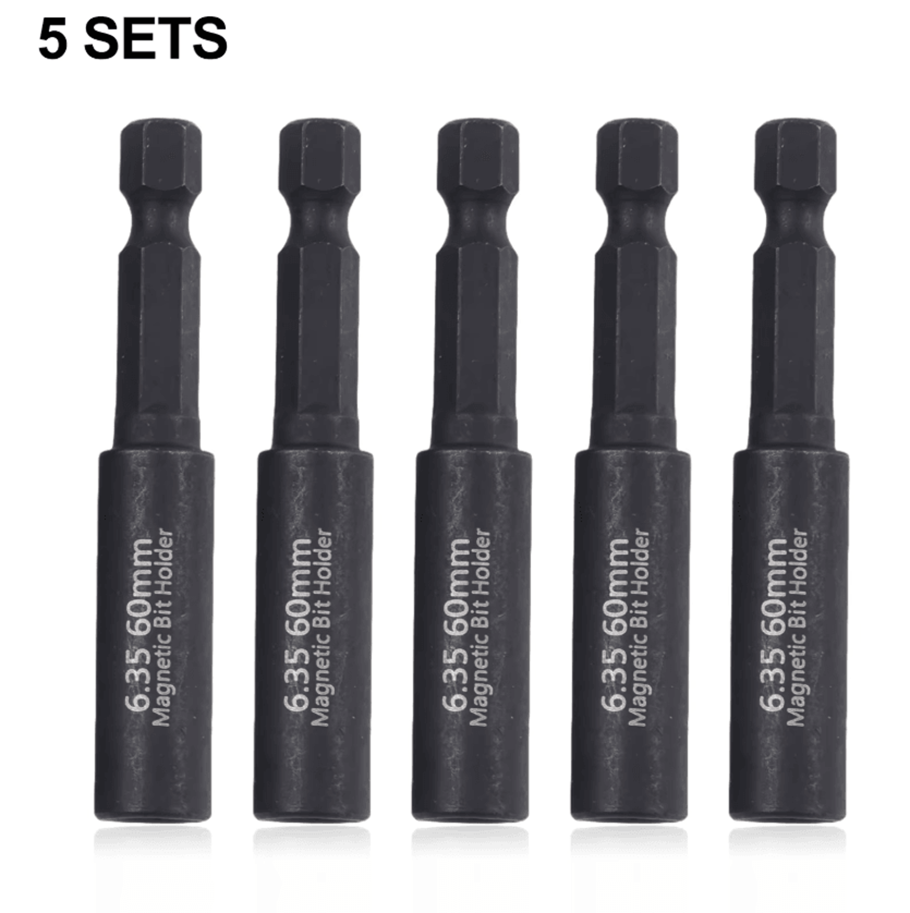 2/5-pack magnetic bit holder 60mm 1/4 inch hex extension for drill & impact driver