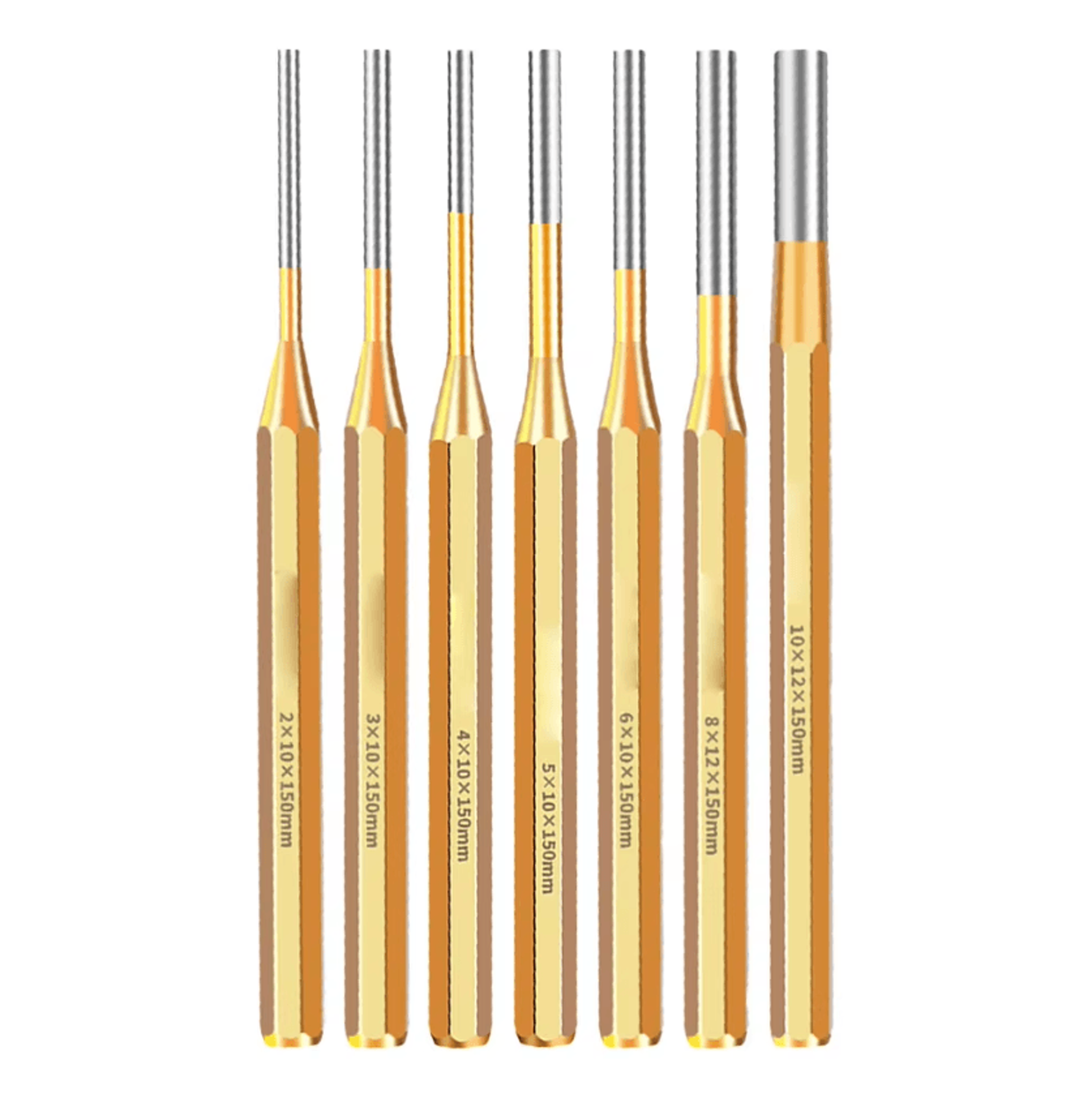 heavy duty brass pin punch set with roll pin remover for machinery and auto repair