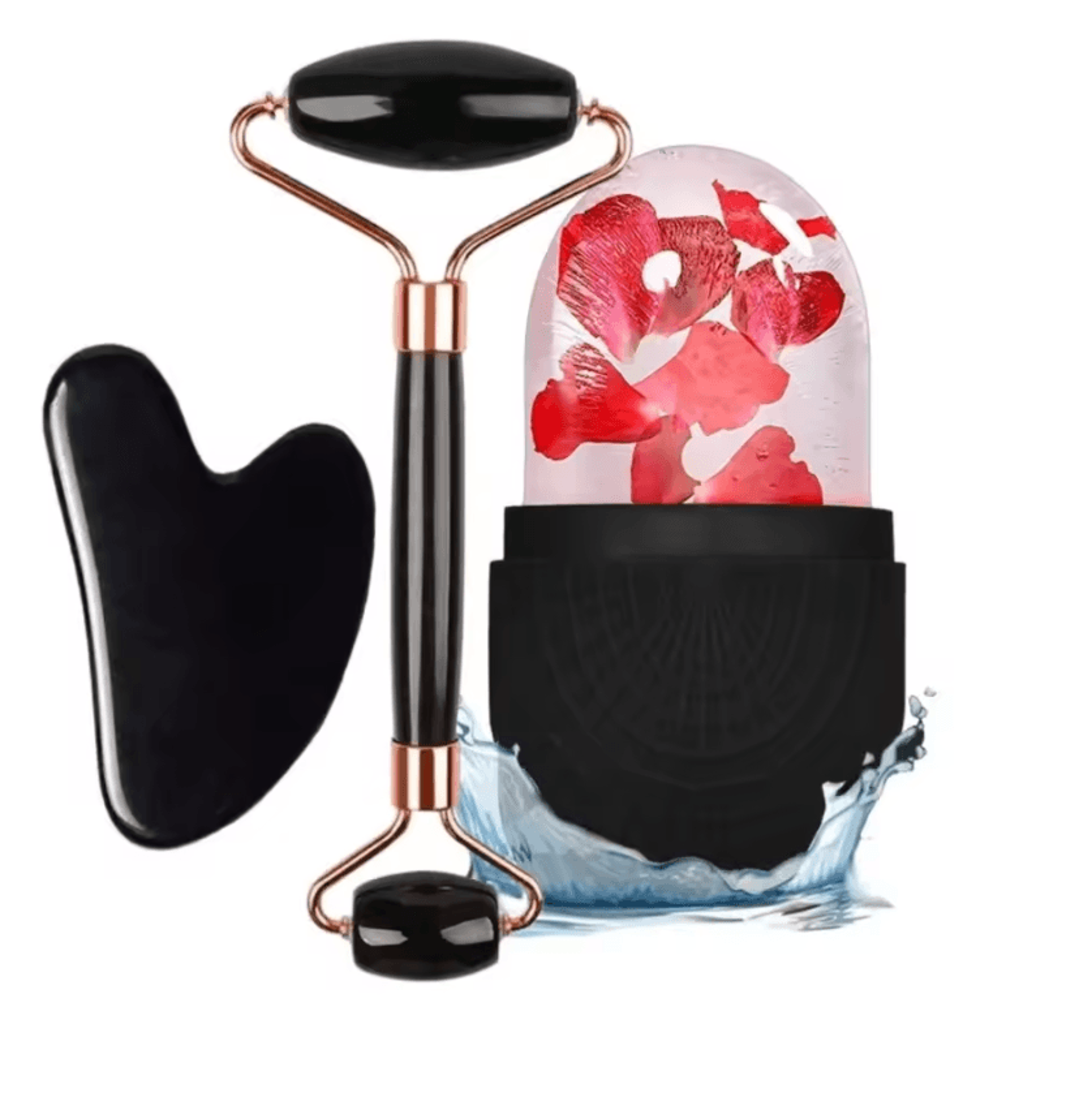 ice face roller and gua sha set for facial massage and skincare