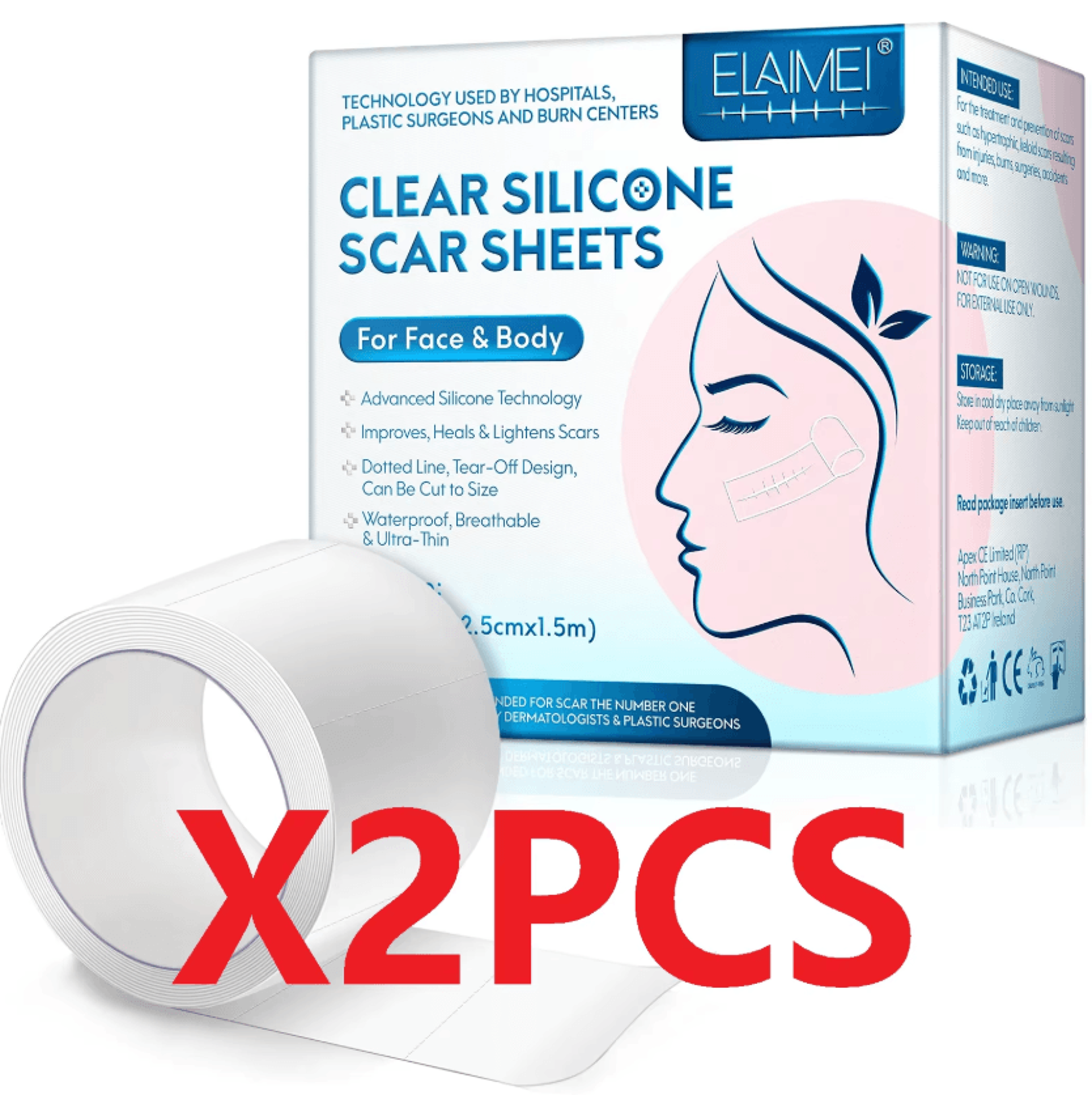 reusable silicone scar tape roll for scar care and skin protection