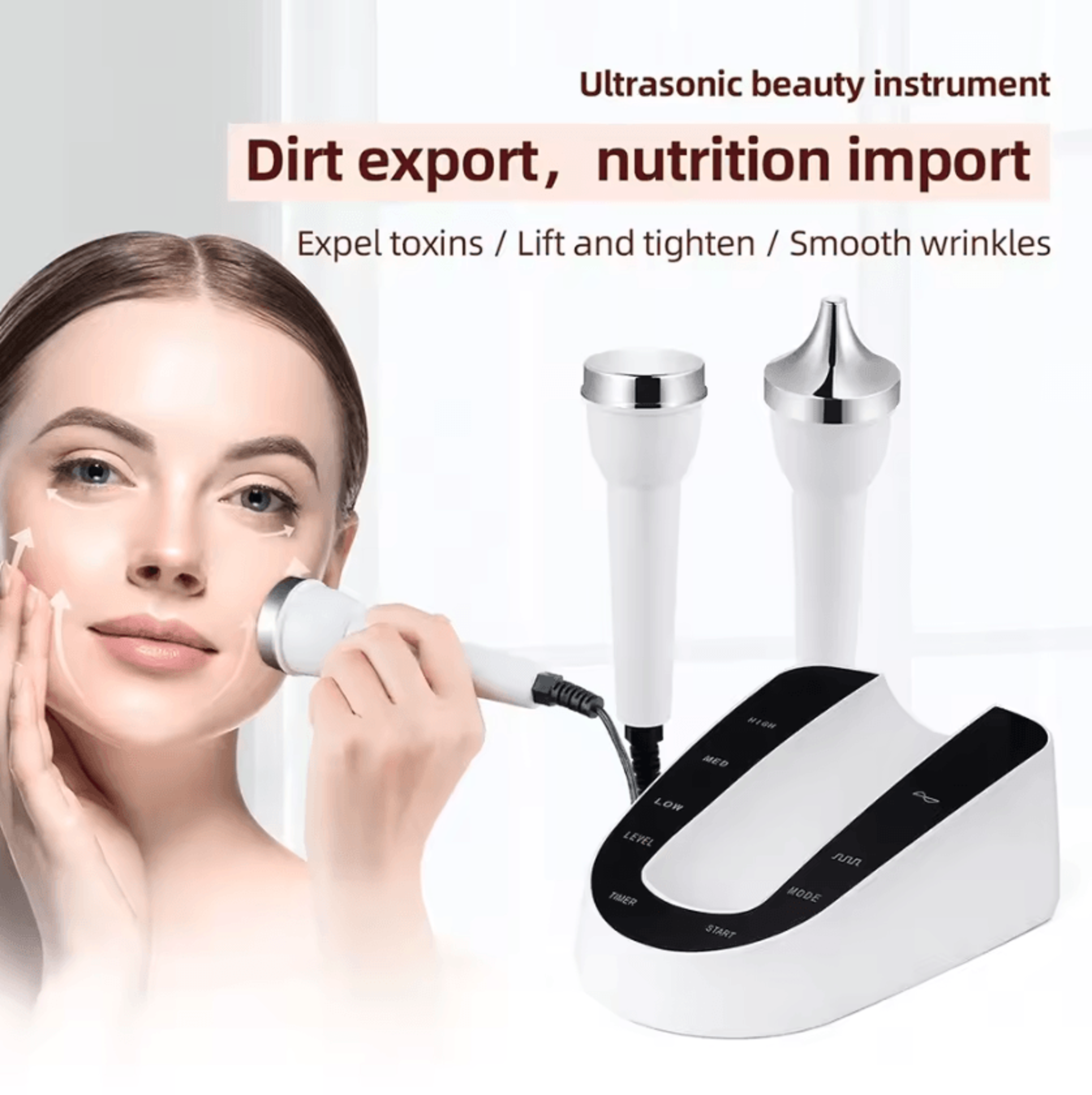 ultrasonic facial skin care device high frequency face and eye massager for home spa