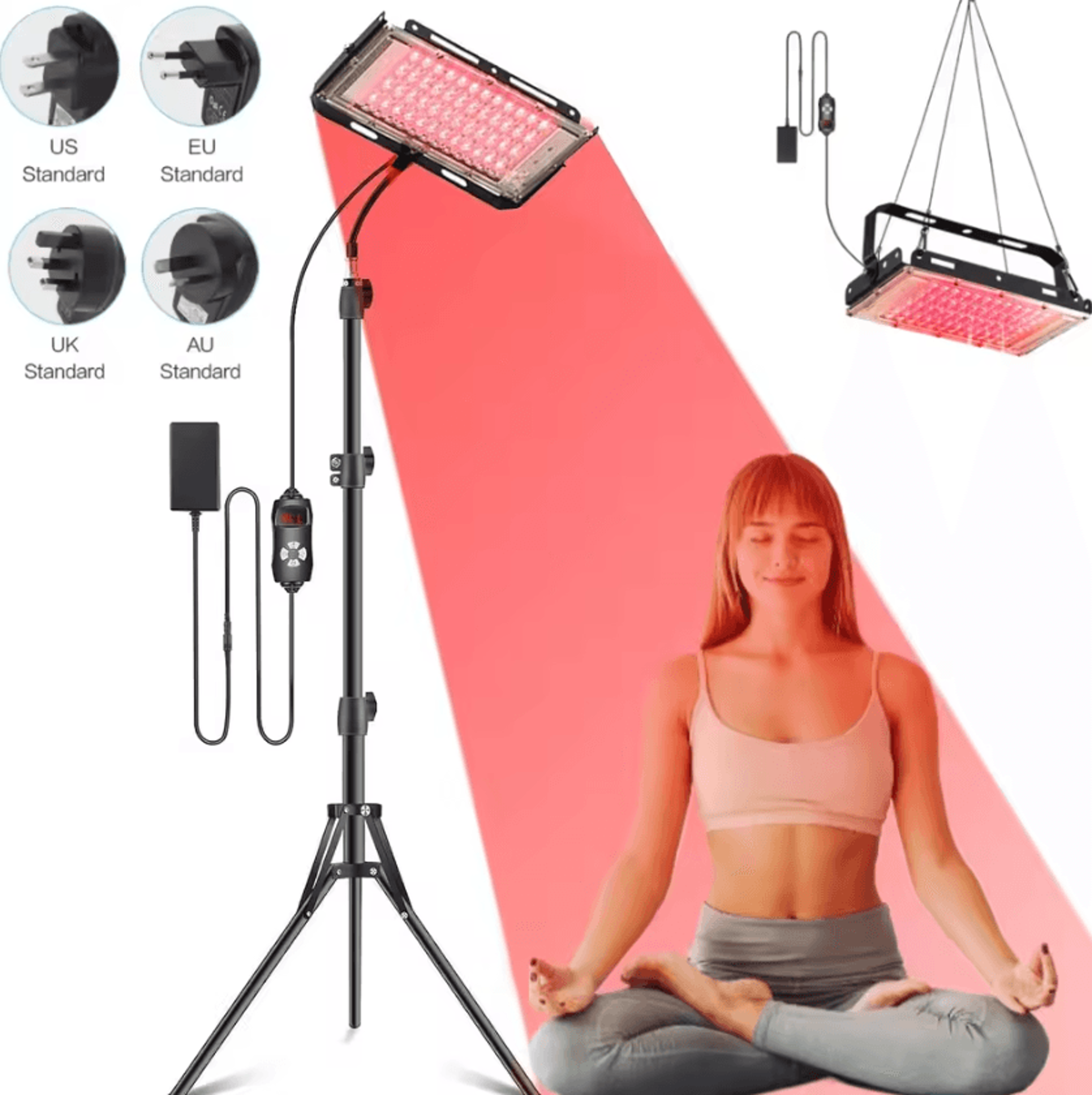 3 in 1 red light therapy lamp with stand 660nm and 850nm infrared light therapy device