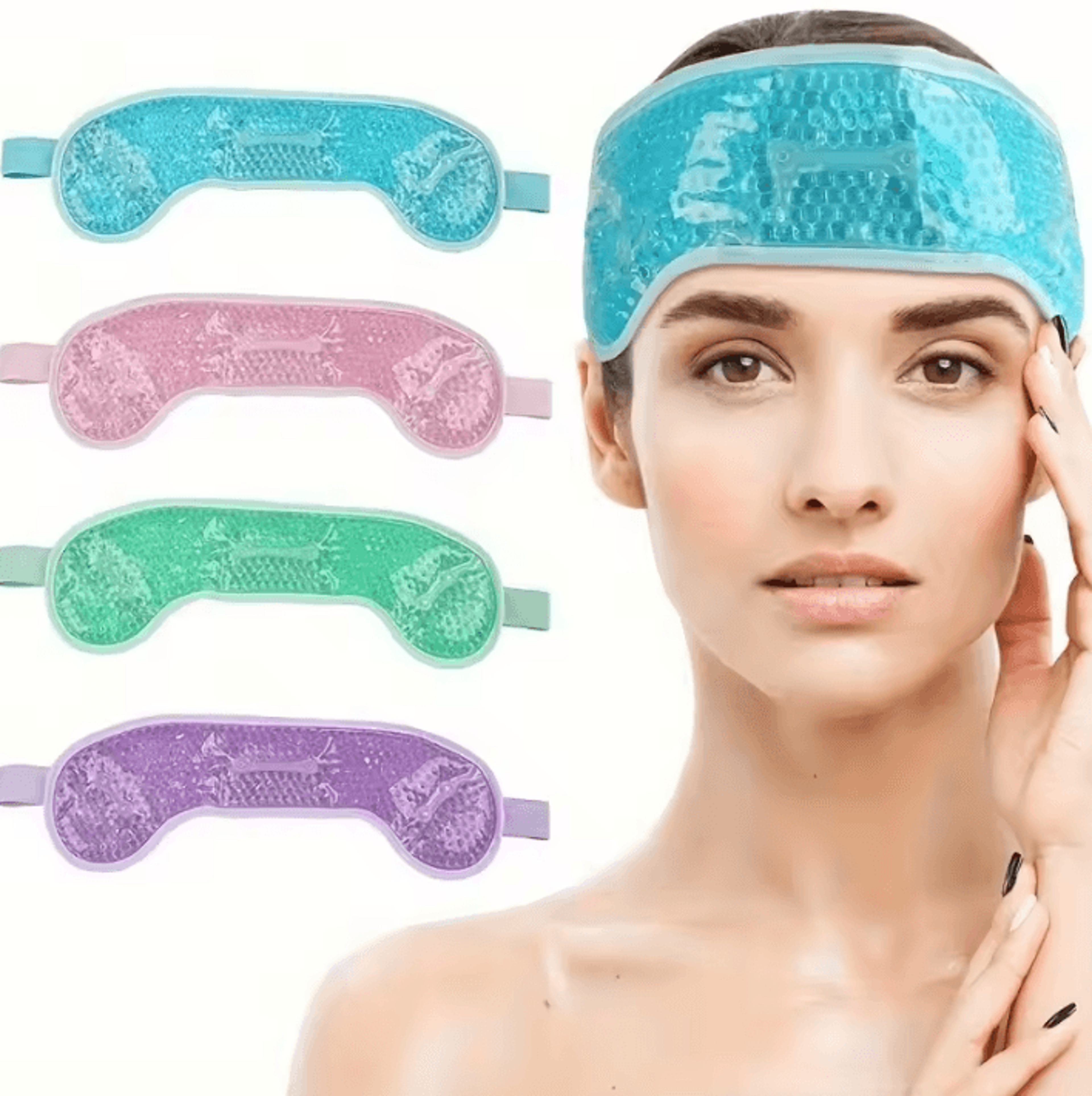 reusable hot and cold gel forehead ice pack soft cooling pad for head comfort