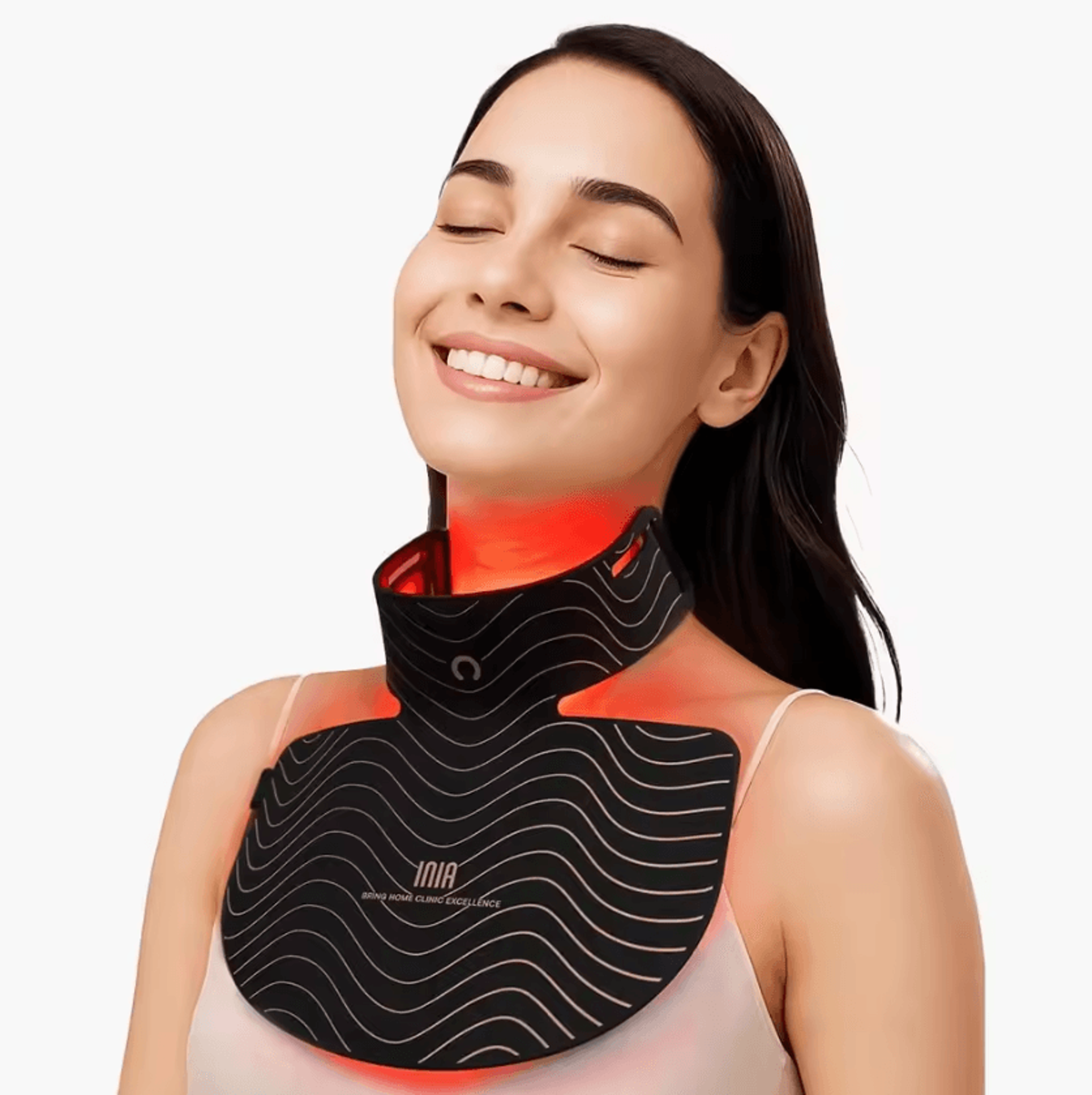 red light therapy neck mask 850nm near infrared led neck and decollete light therapy device