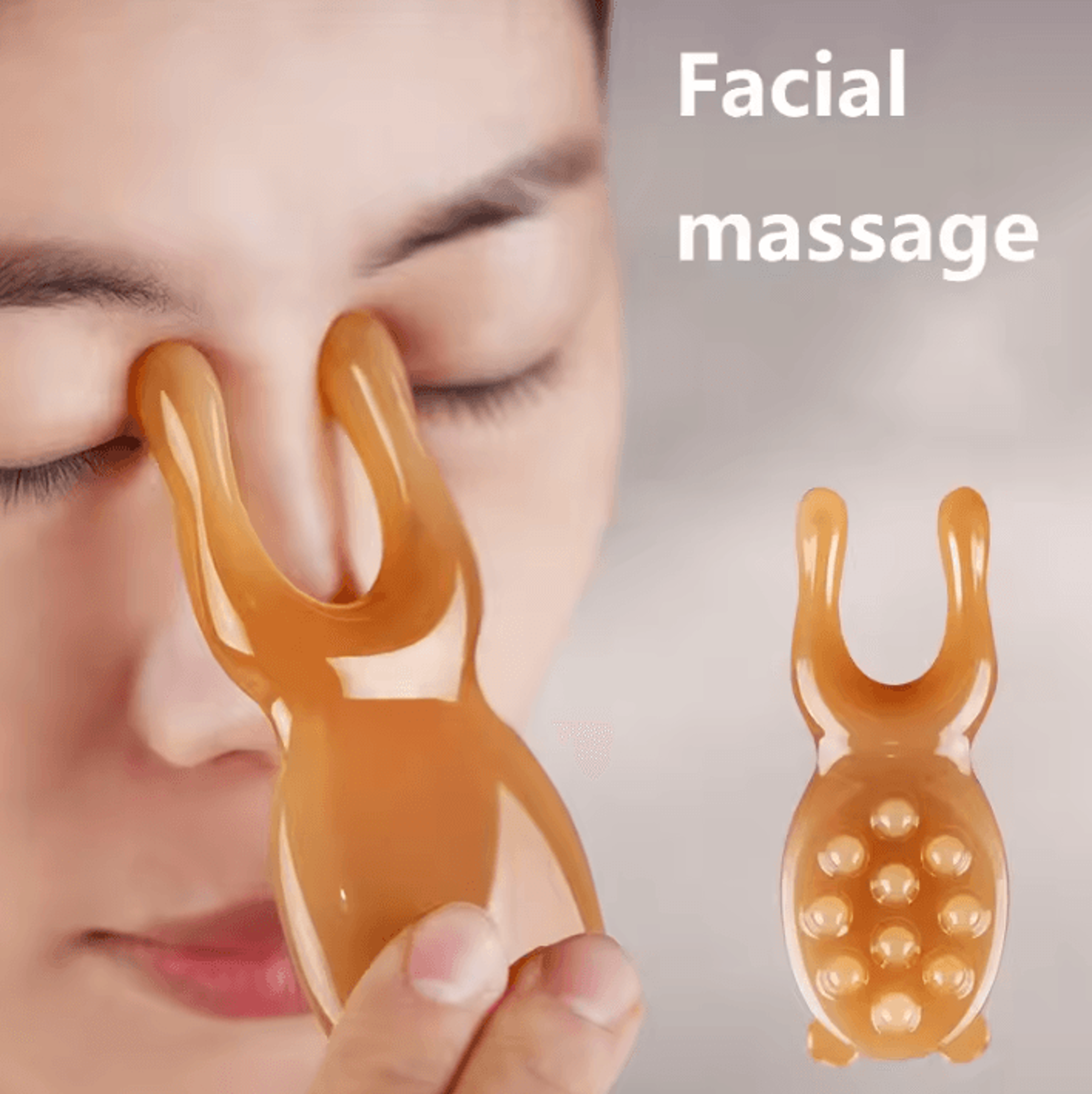 resin gua sha facial massager and face roller skincare massage tool set