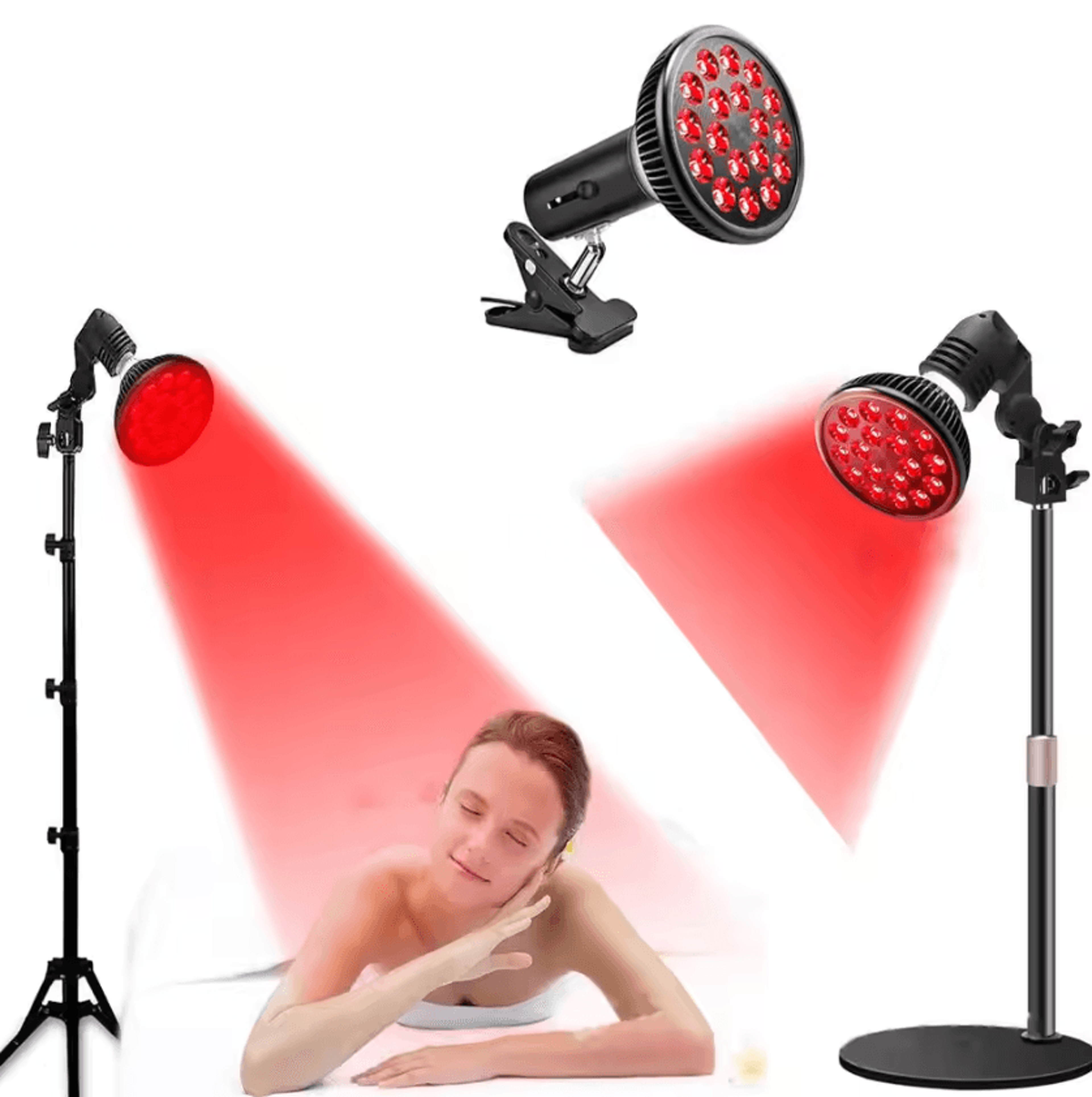 red light therapy lamp for face and body 660nm 850nm infrared light therapy device with adjustable stand
