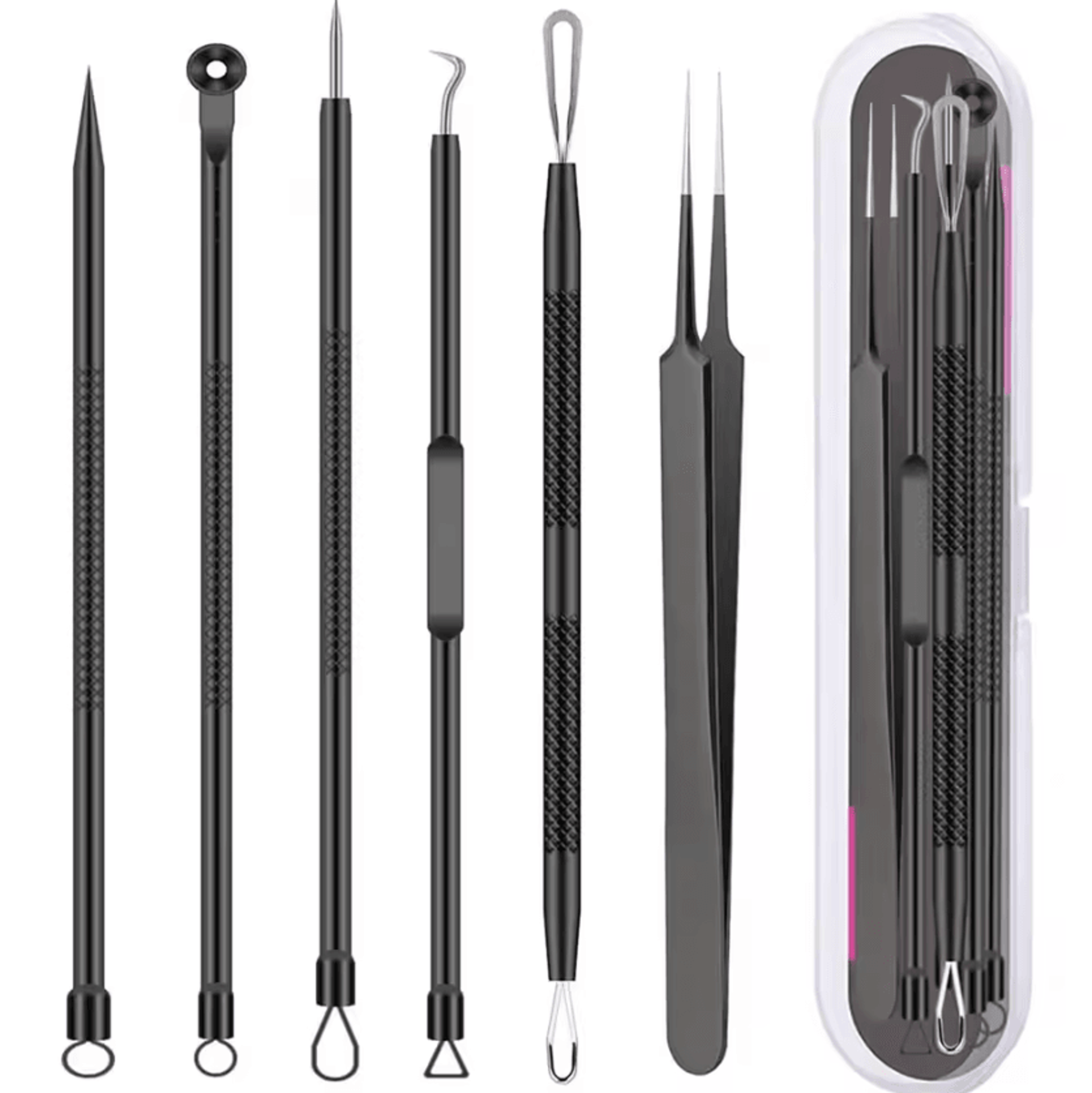 professional 6 piece blackhead remover tool kit stainless steel acne extractor set