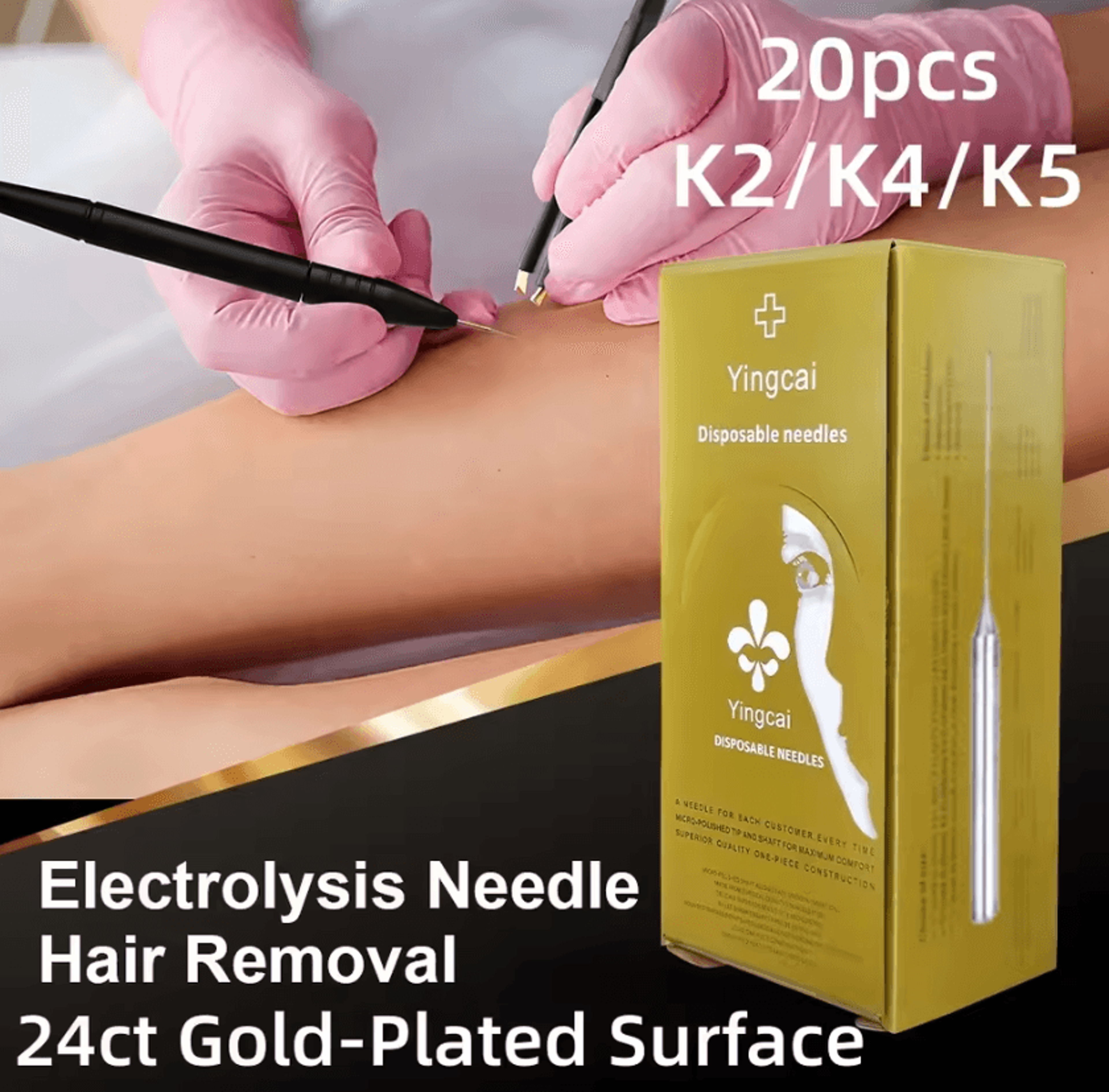 professional electrolysis hair removal needles 20 piece replacement probe set