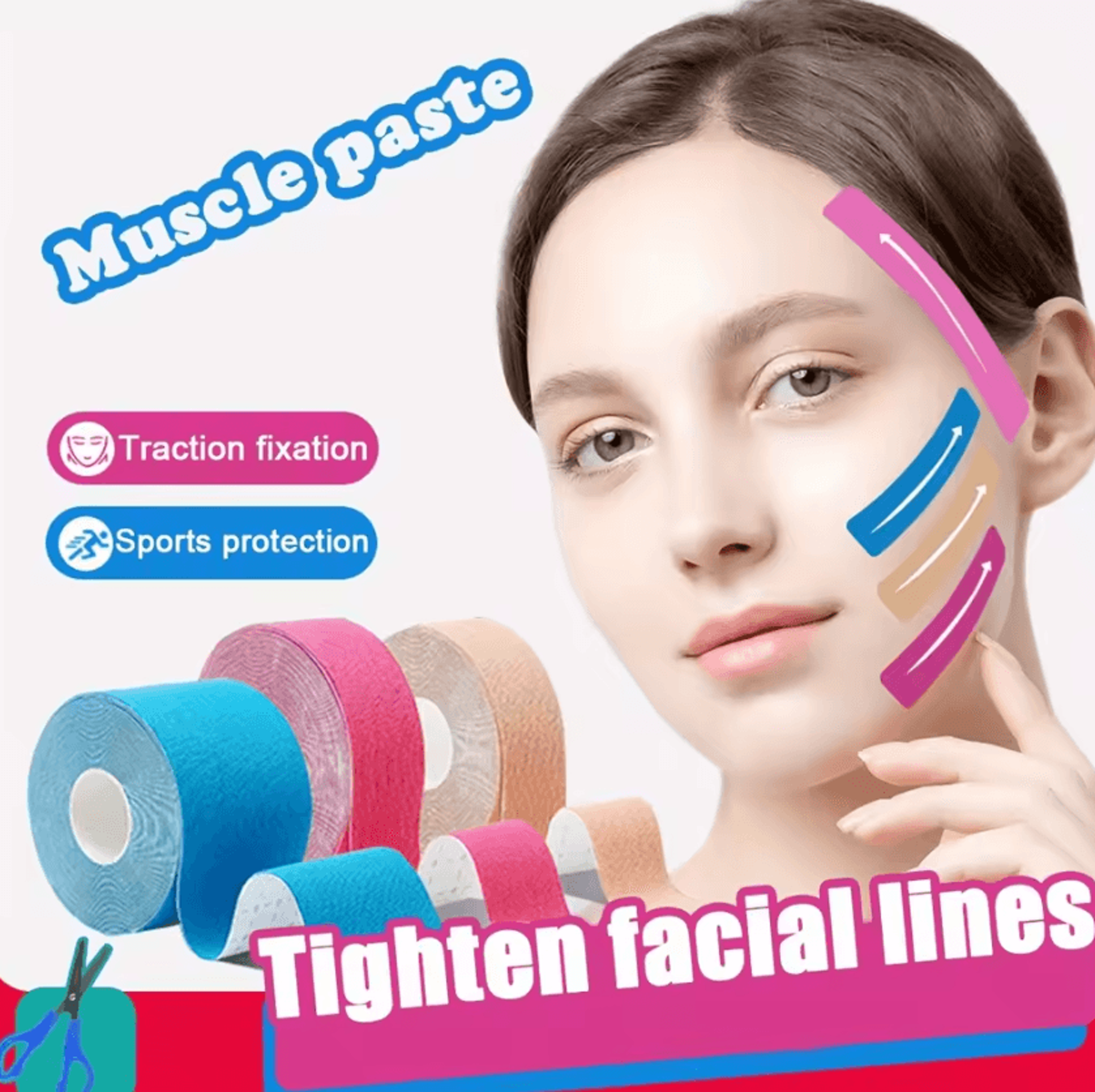 beauty face kinesiology tape anti wrinkle facial lifting tape for skin care