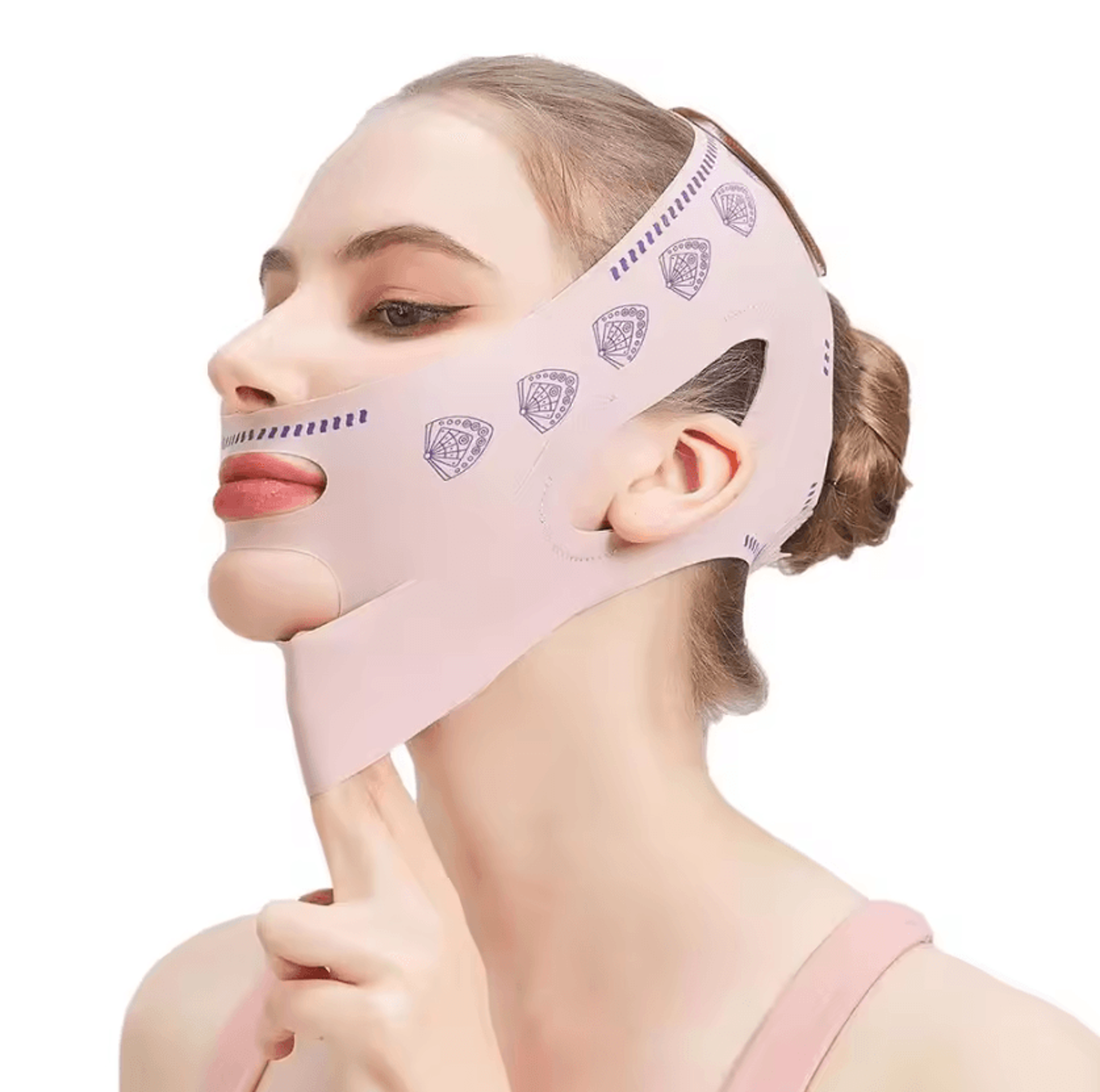 double layer v line face lift band chin strap for jawline support and facial contouring