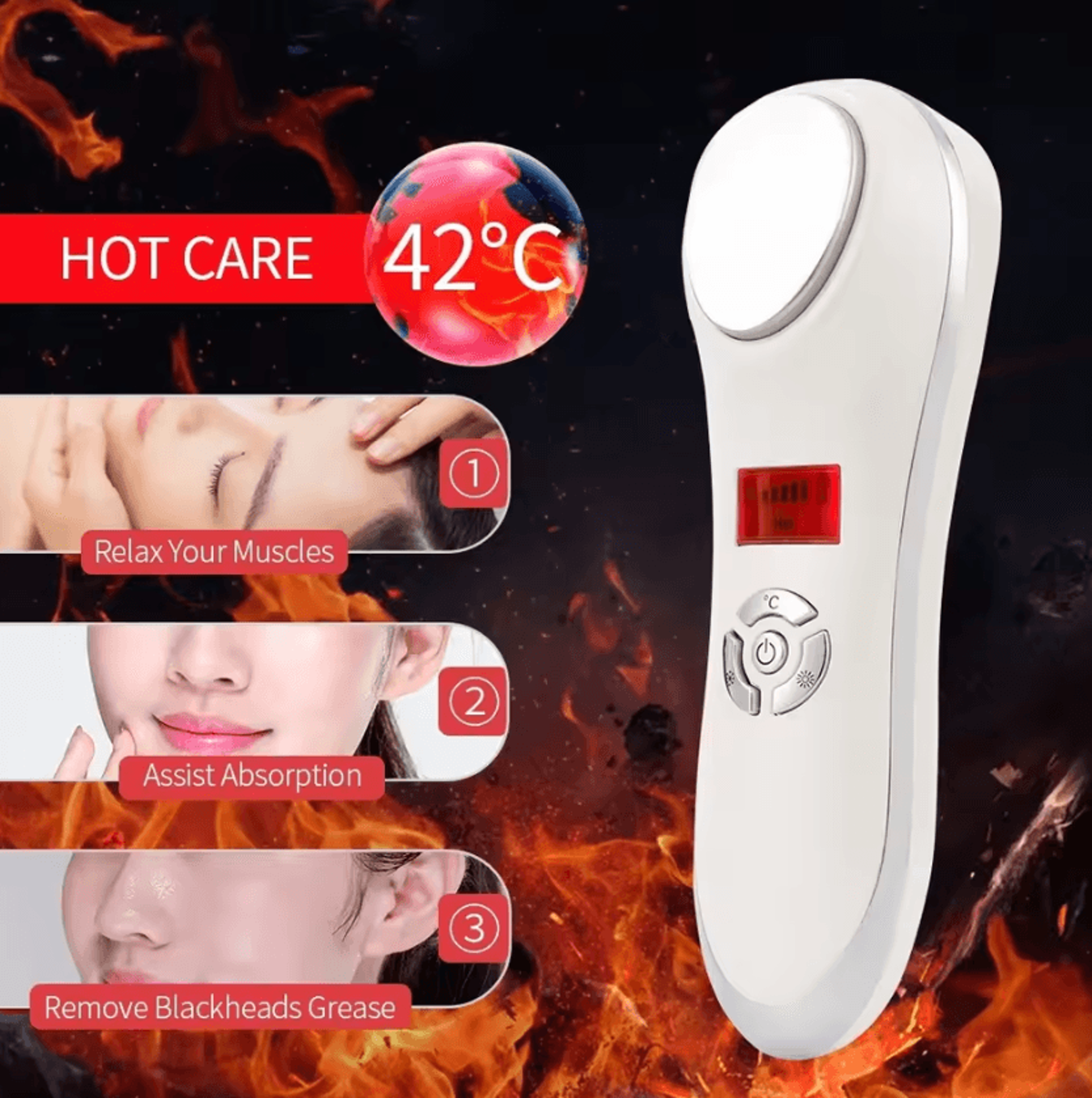 hot and cold facial massager skin rejuvenation beauty device with vibration