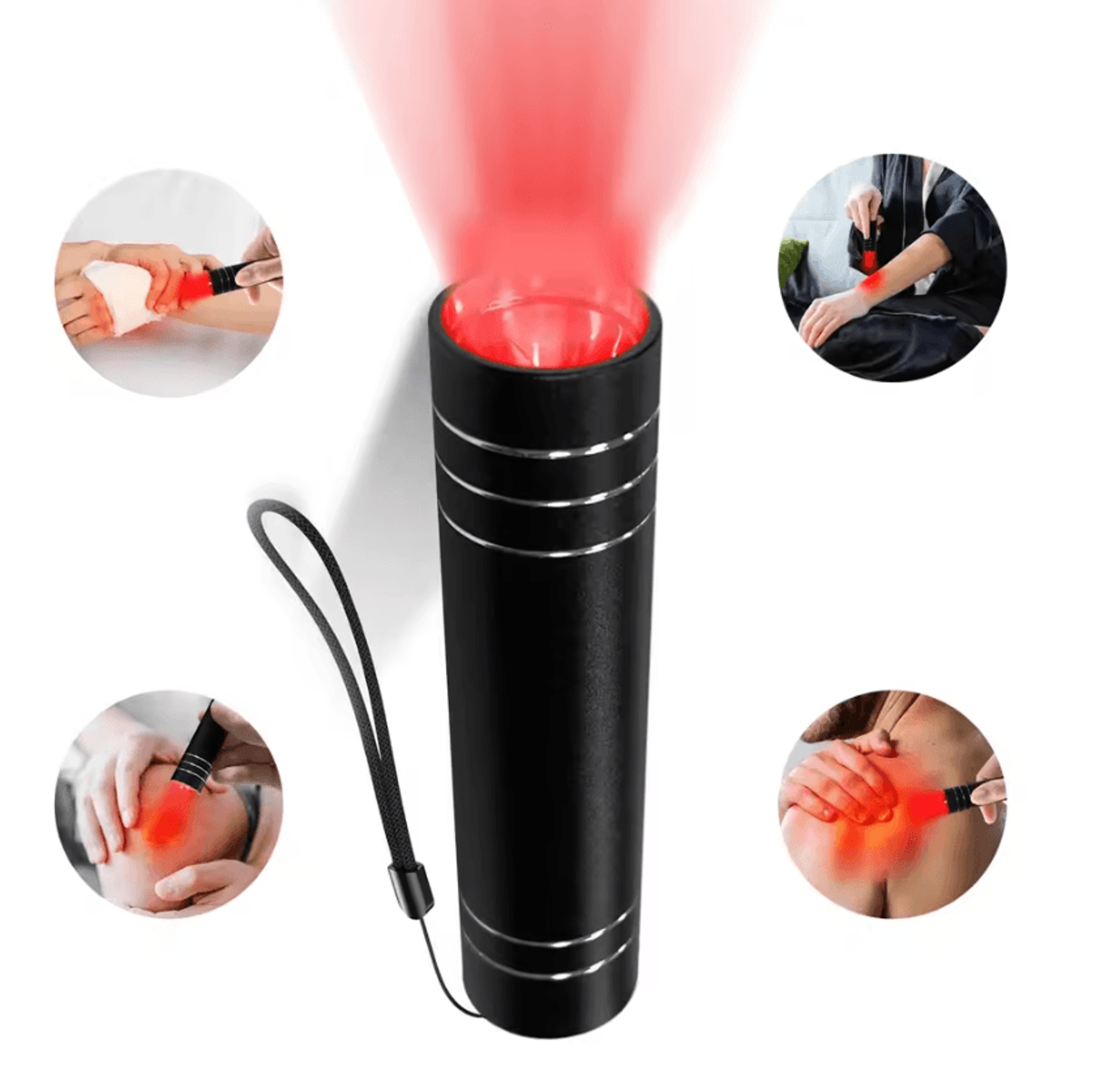 red & blue led light therapy flashlight for targeted skin care