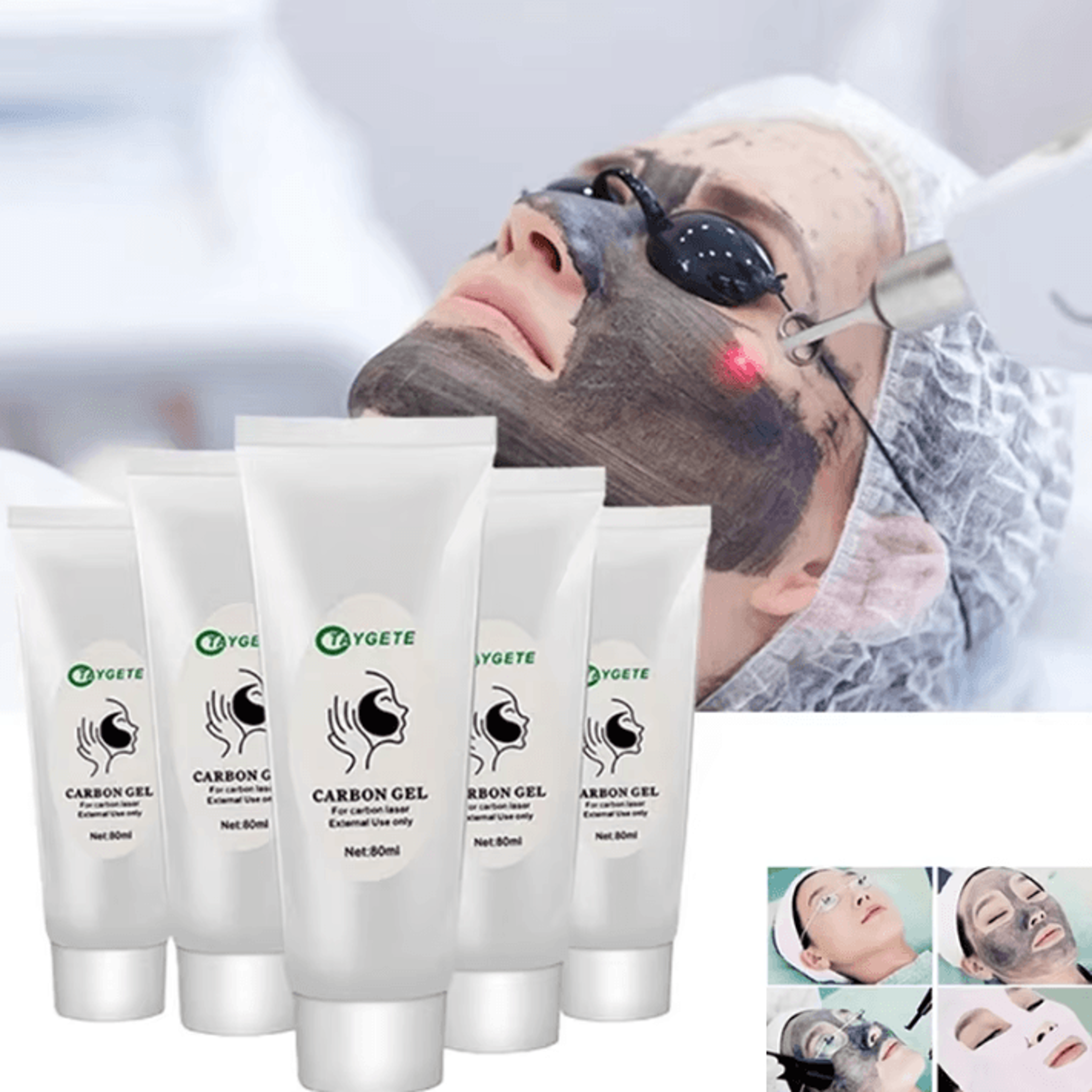 black carbon gel mask for nd yag laser skin rejuvenation